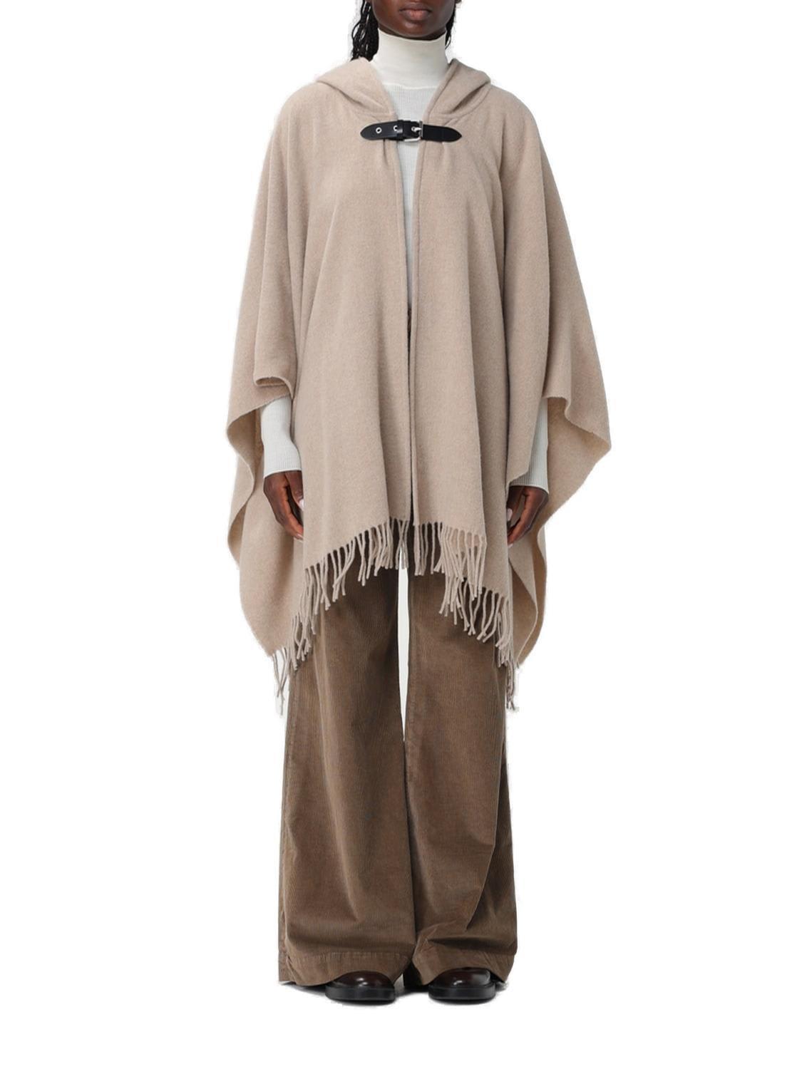 Fringed Hooded Cape Emporio Armani | italist Fringed Hooded Cape Emporio Armani | italist