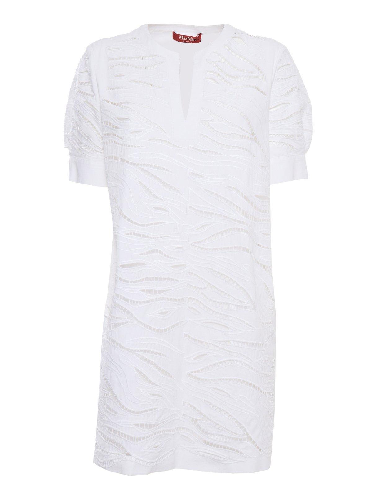 v-neck short-sleeved midi dress max mara studio