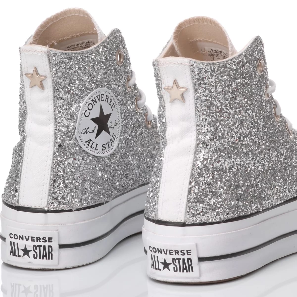 MIMANERA Converse Platform Glitter Silver Women