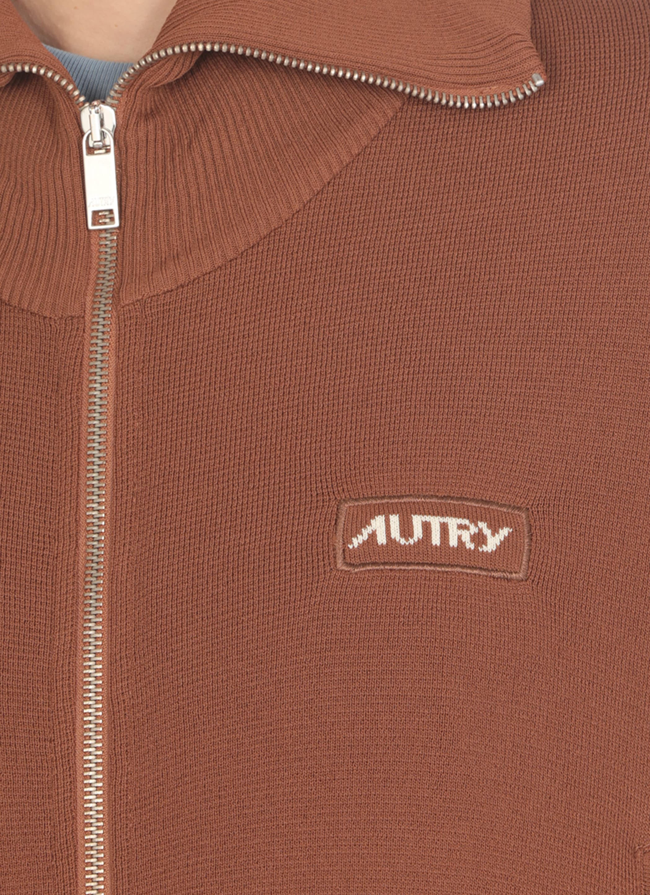 【送料&関税込】Autry Logo Intarsia Zip-up Jacket Autry Logo Intarsia Zip-Up Jacket in Blue | Lyst