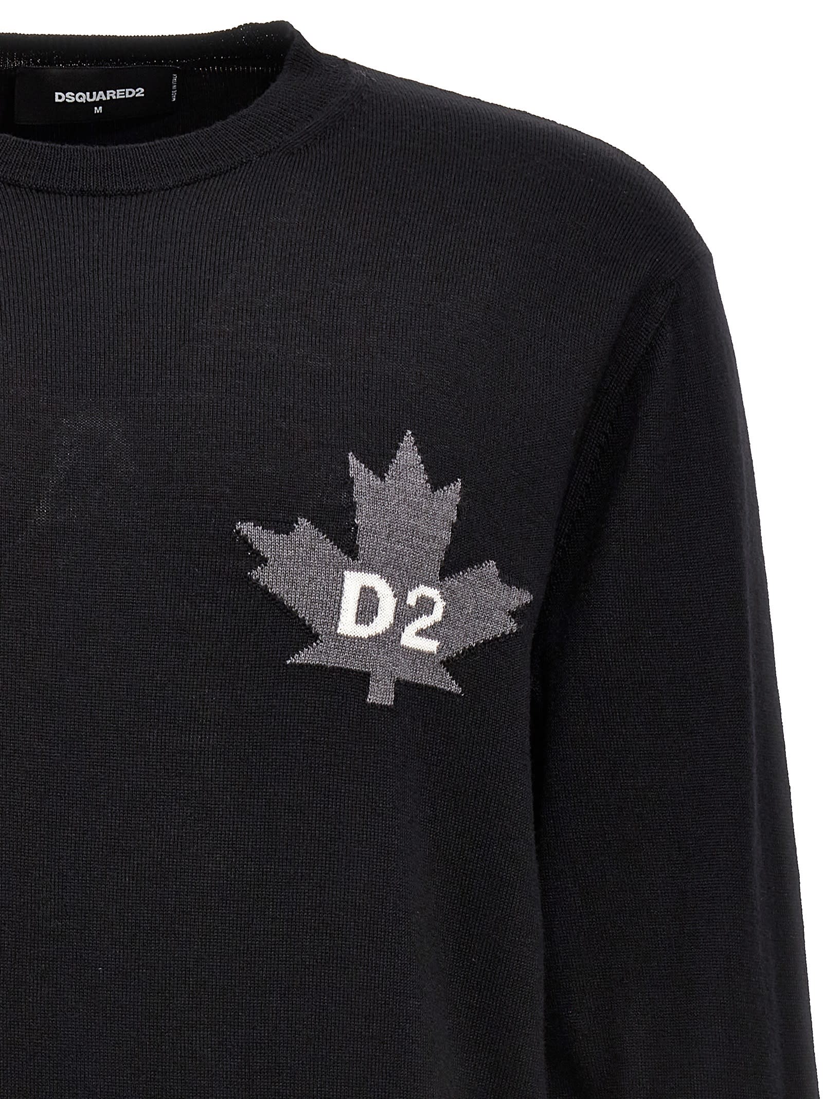 【送料&関税込】Dsquared2 D2 Leaf Sweater D2 Leaf V Neck Pullover