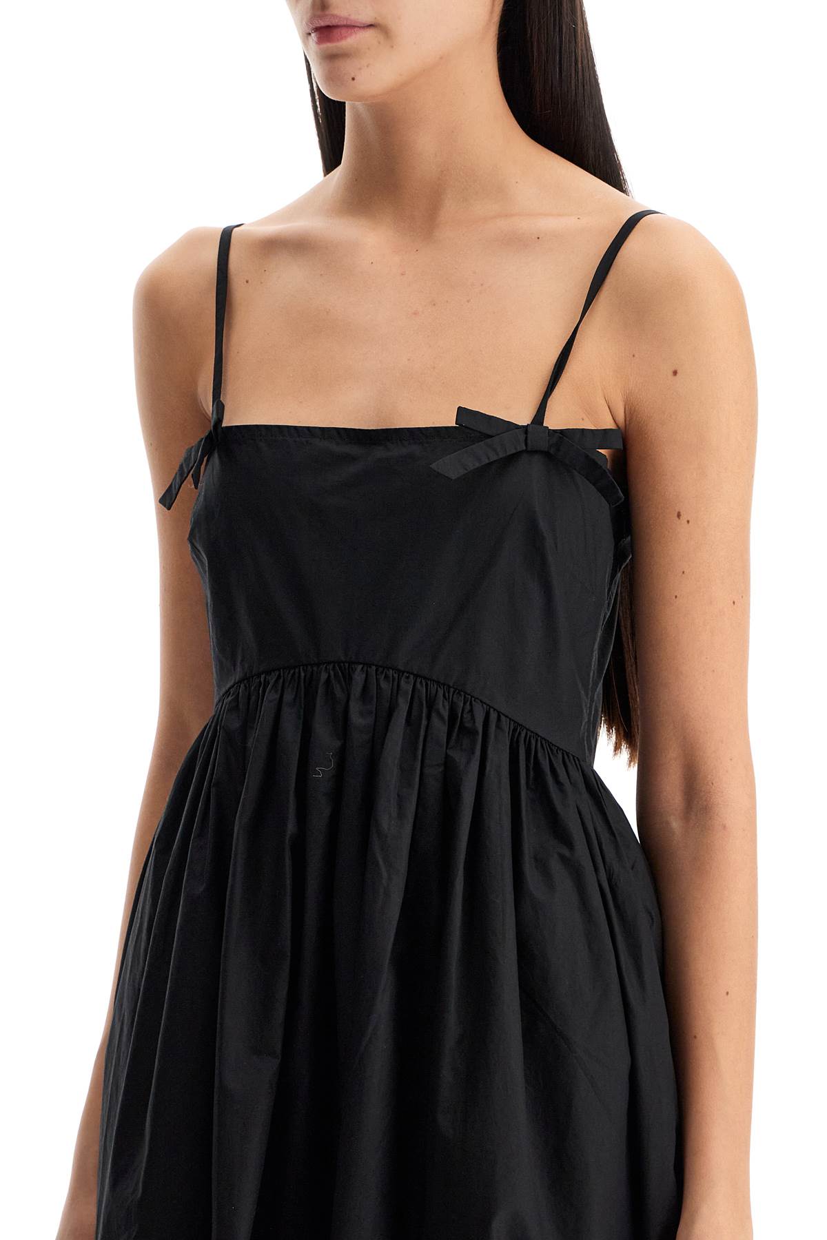 ★Ganni★ Cotton Poplin Strap Dress Black W0194099 W0194099S Black Black Cotton Poplin Strap Dress | GANNI US
