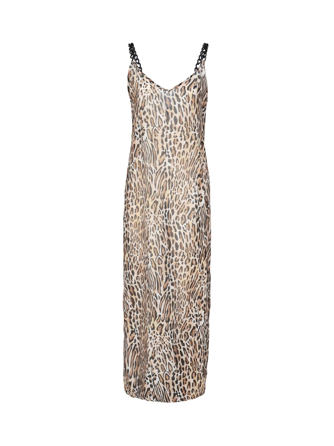 leopard print silk blend dress