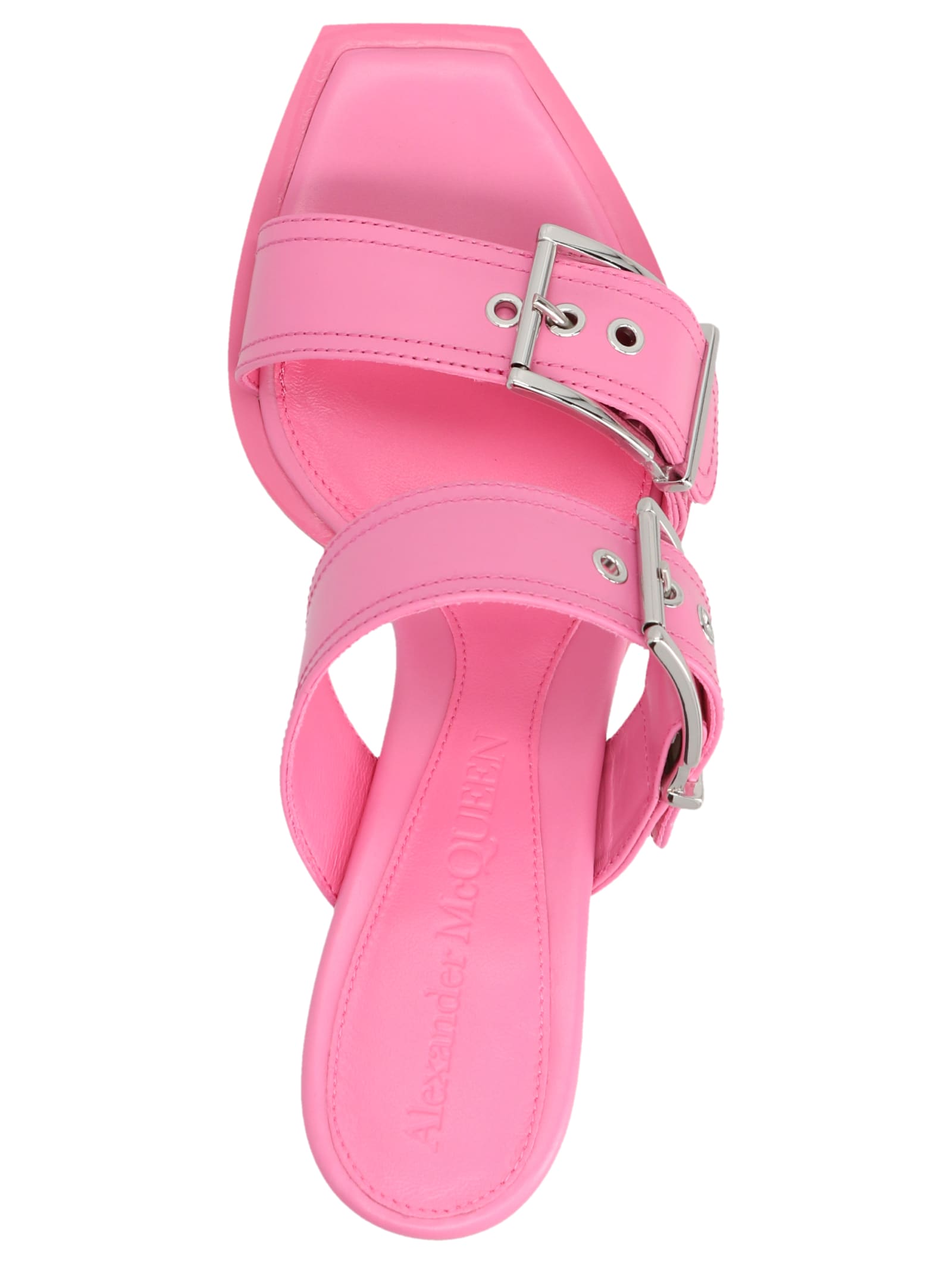 ALEXANDER MCQUEEN 'Punk’ sandals Pink 709991WHSWD Alexander McQueen Pink Punk Sandal With Double Buckle