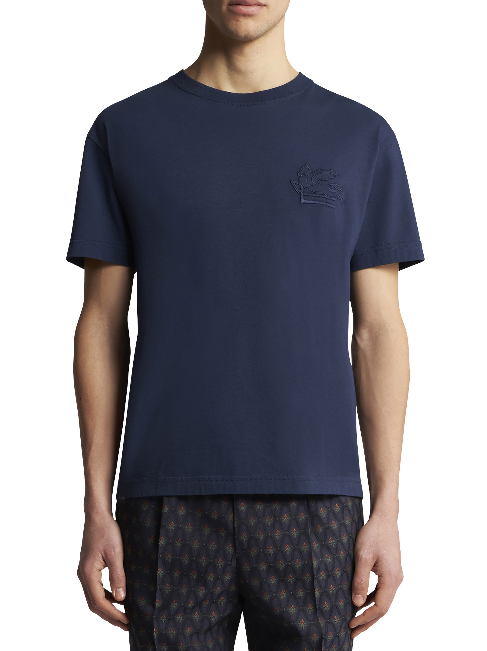 【ETRO】FW25 T-SHIRT LOGO (MRMA0007 AR233 B0065) Etro T-shirt | italist