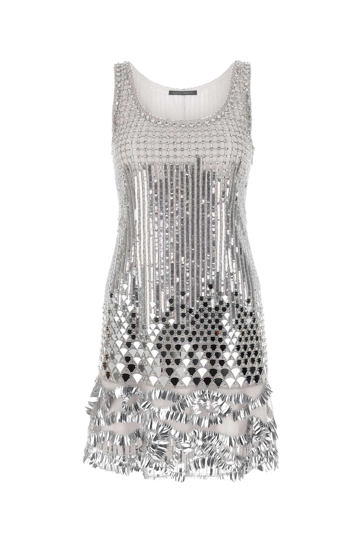 silver sequins mini dress