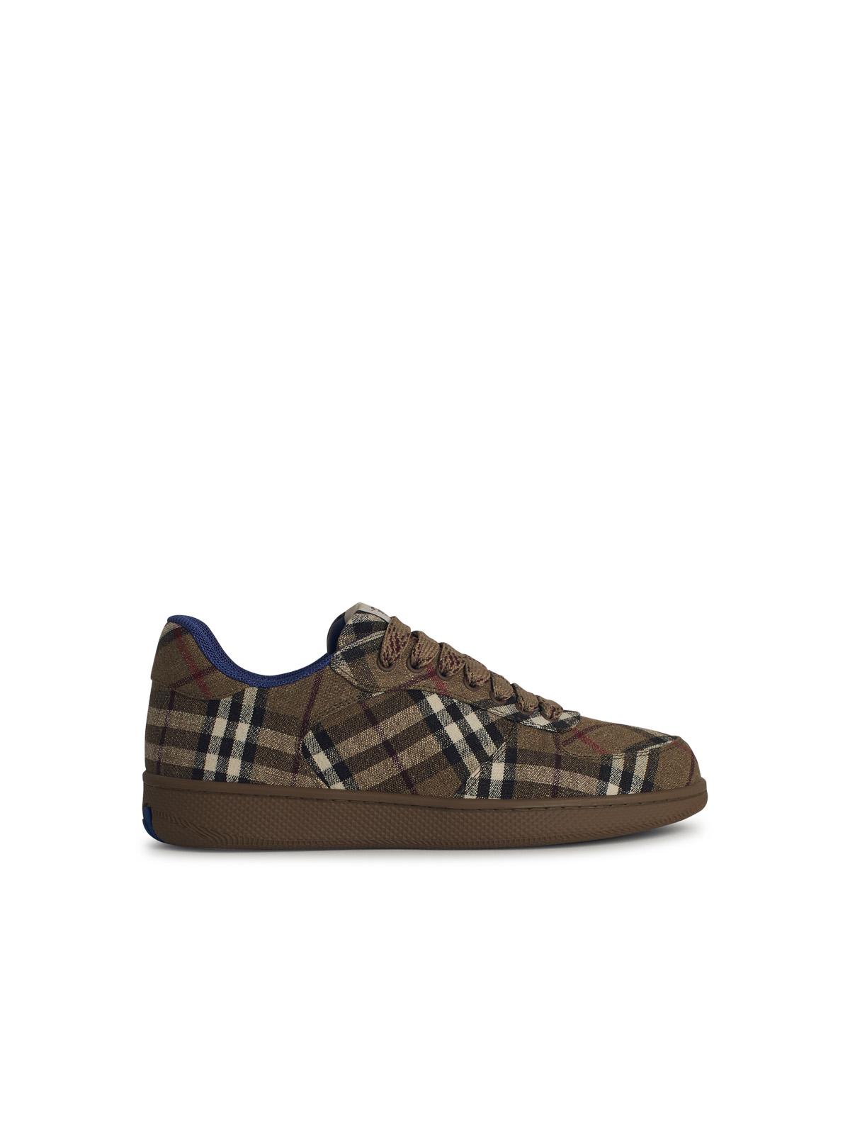 スニーカー BURBERRY 'terrace' green polyester blend sneakers Check Terrace Sneakers in Sand - Women | Burberry® Official