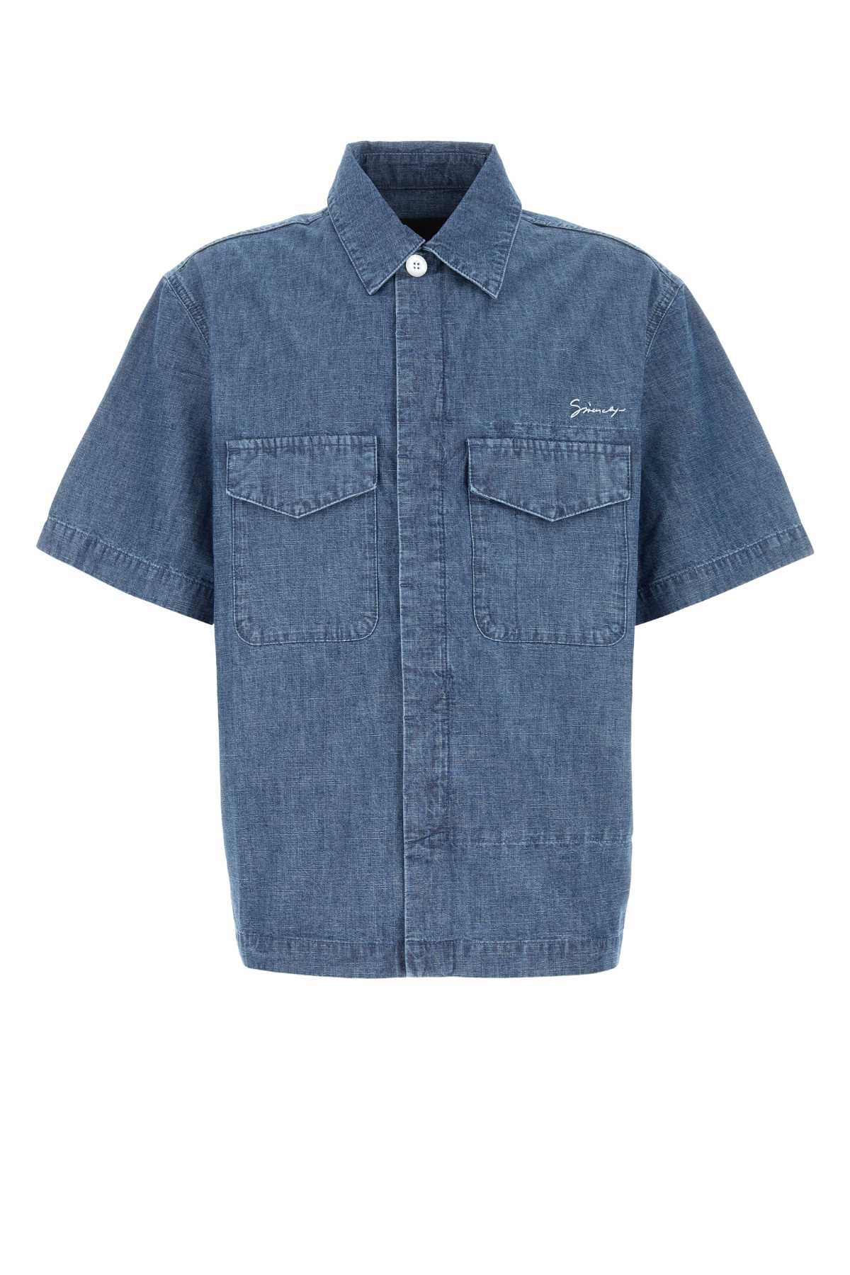 Tシャツ・カットソー GIVENCHY FW25 DENIM SHIRT WITH EMBROIDERY (BW61F1516P 401) Givenchy Denim Shirt | italist