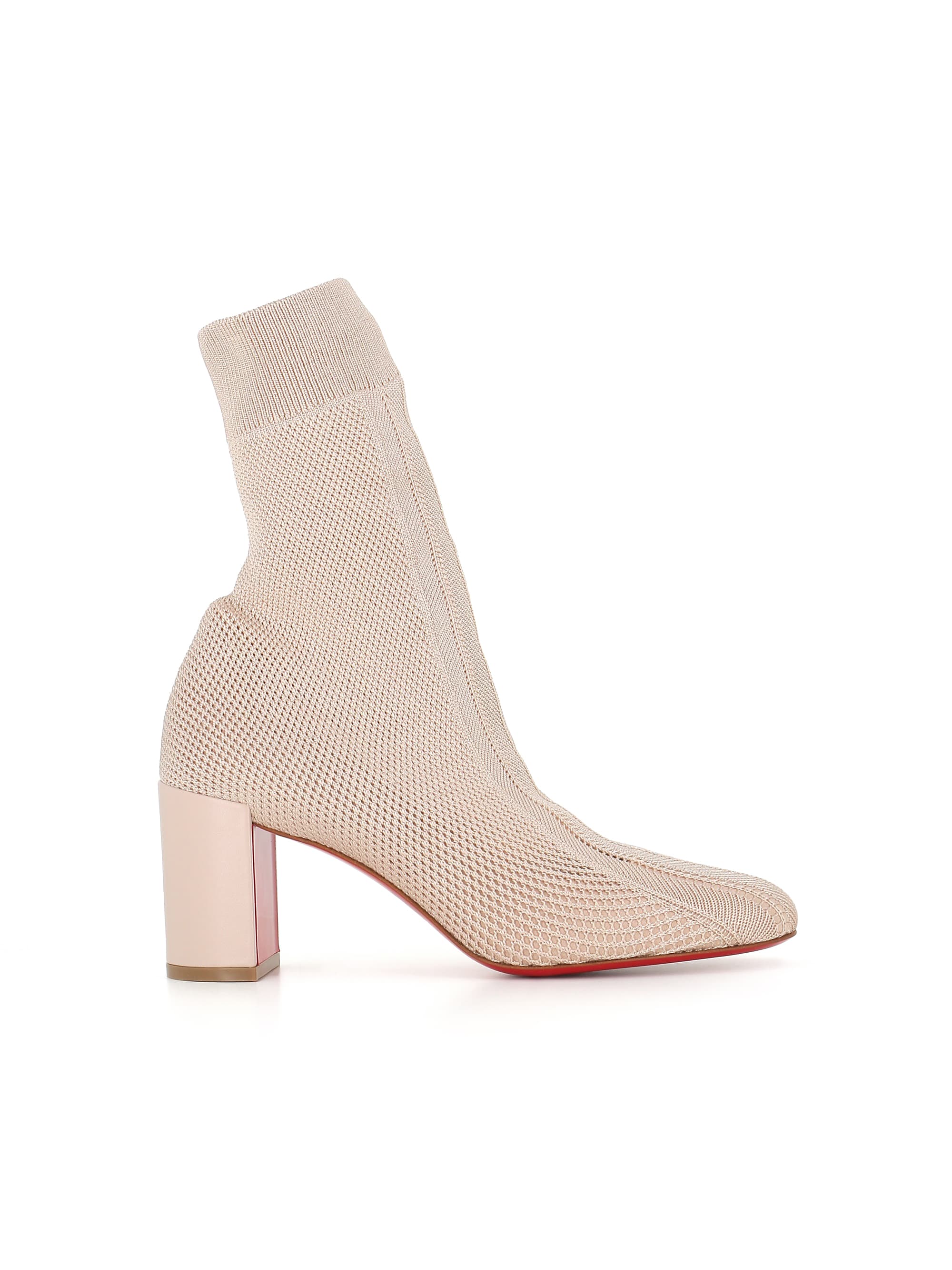 Christian Louboutin ベージュ スタッズ サイドゴアブーツ Christian Louboutin 美品 CHRISTIAN LOUBOUTIN クリスチャン