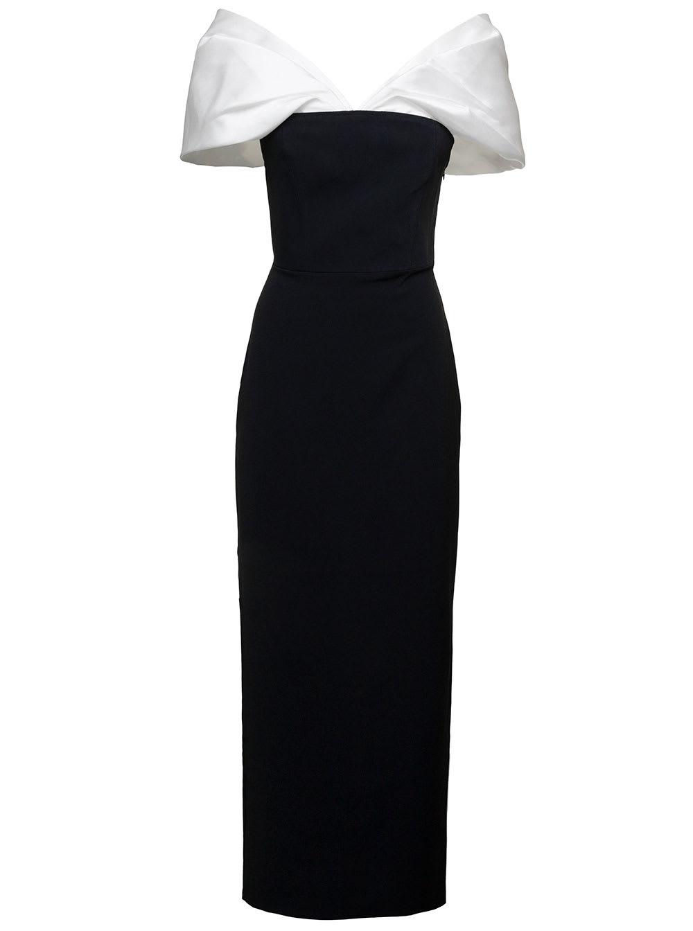 Solace London 'dakota' Maxi Black Dress With Off-shoulder