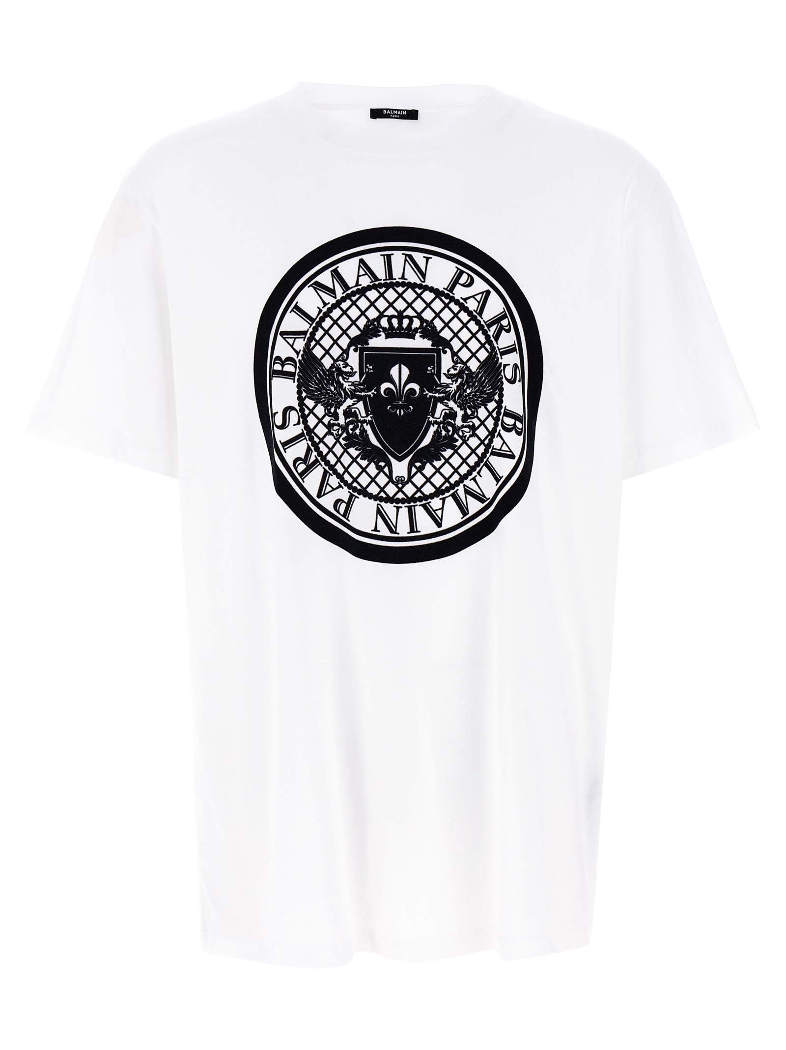 Tシャツ・カットソー BALMAIN SS25 Velvet logo t-shirt (EH1EG010BB17 EAB) Balmain Velvet Logo T-shirt | italist