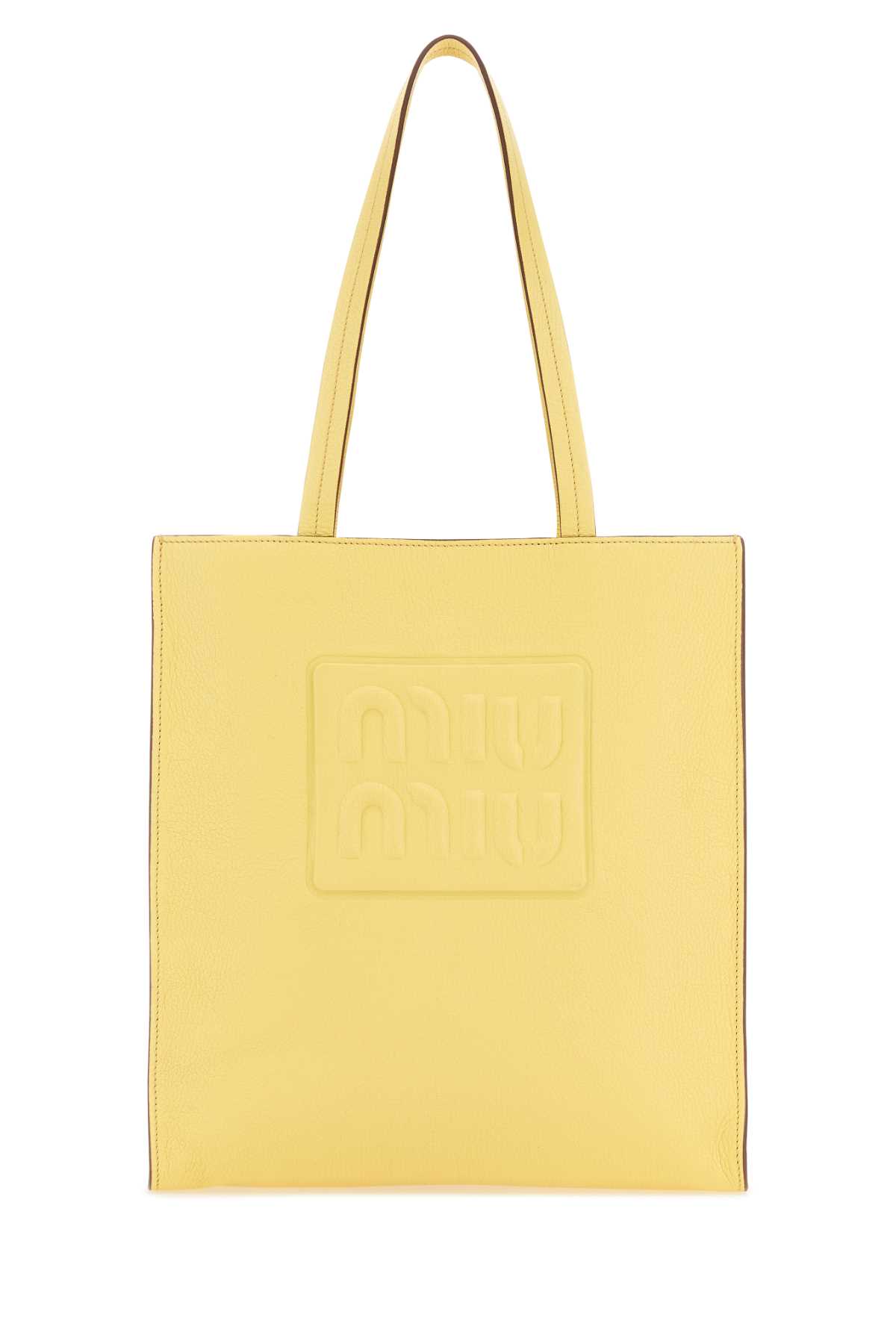 Leather wallet Miu Miu Yellow in Leather - 56476096