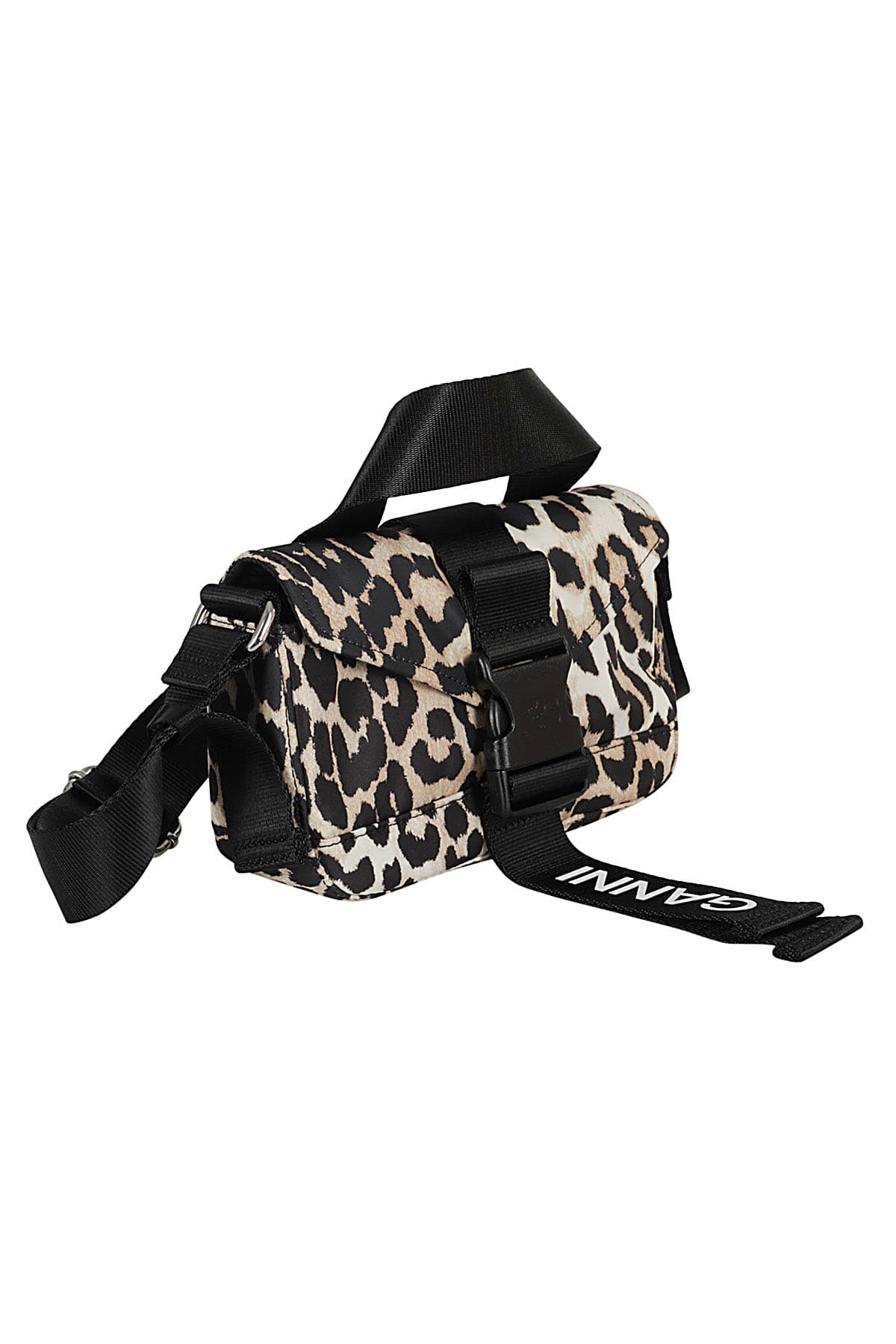 バッグ GAMNI RECYCLED TECH MINI SATCHEL LEOPARD Ganni Recycled Tech Mini Satchel Leopard | italist