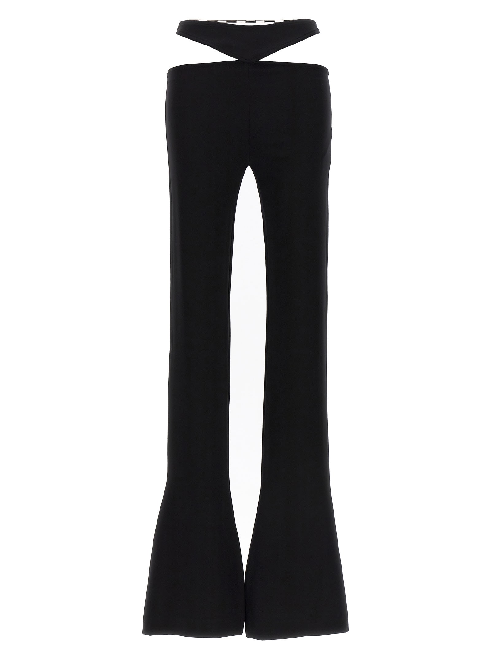 Black Cut Out Detail Flared Pants