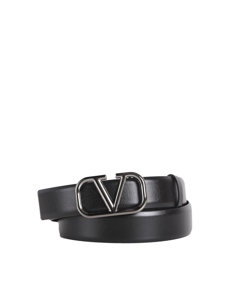 Valentino Garavani Vlogo Signature Calfskin Belt 40 mm Man Black 105