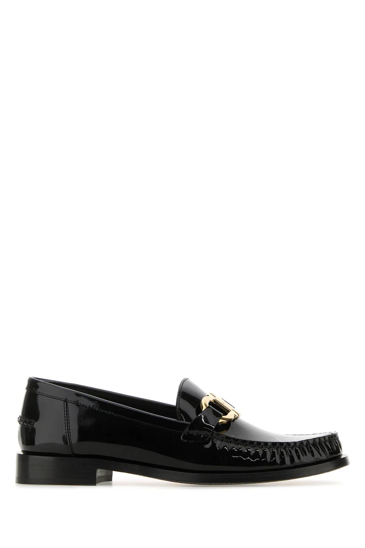 Ferragamo Black Leather Maryan Loafers | italist