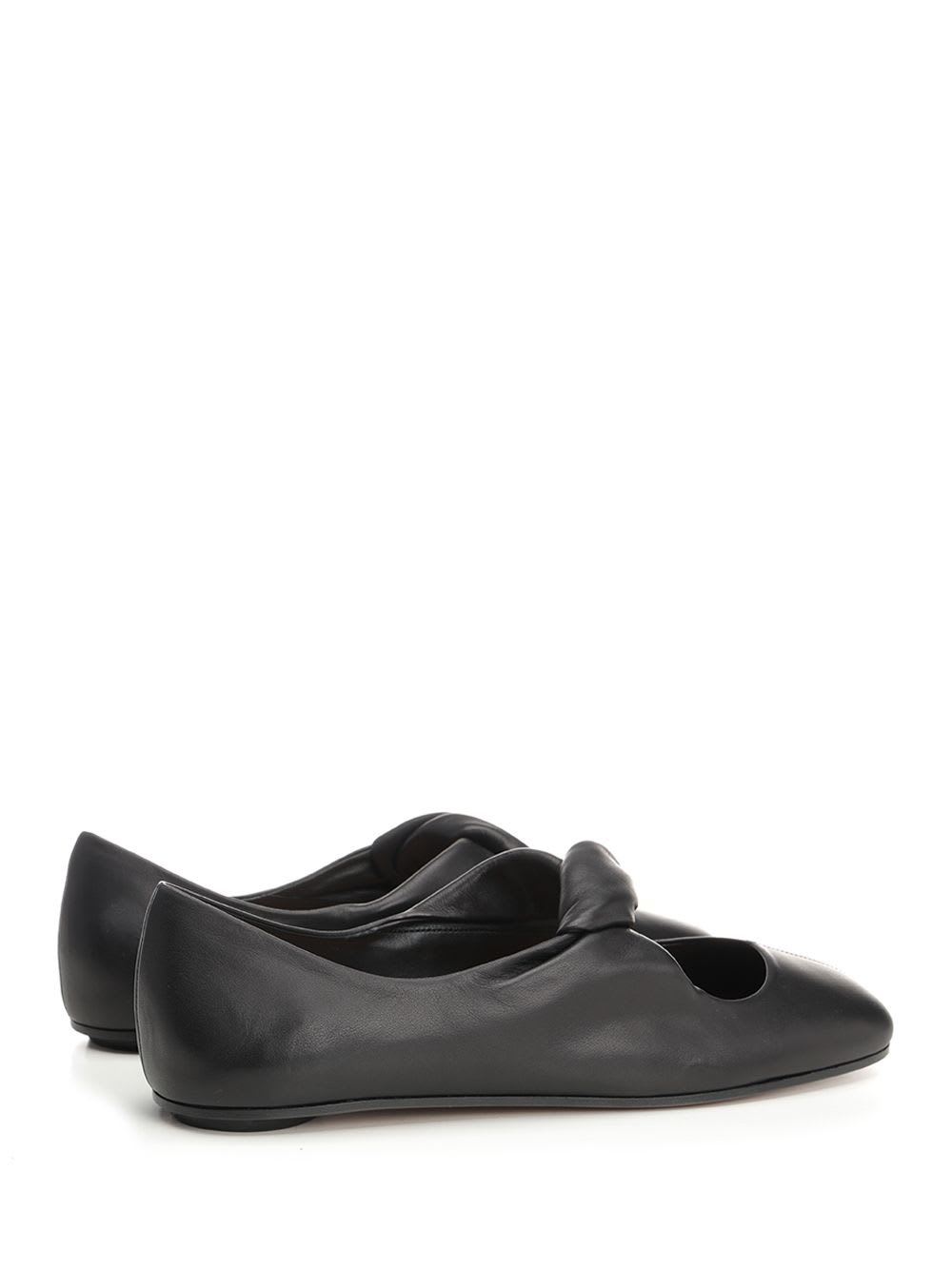 フラットシューズ alexander mcqueen FW25 LEATHER BALLERINA (838131 WIAEW1386) Alexander McQueen Black Leather Ballerina Shoes | italist