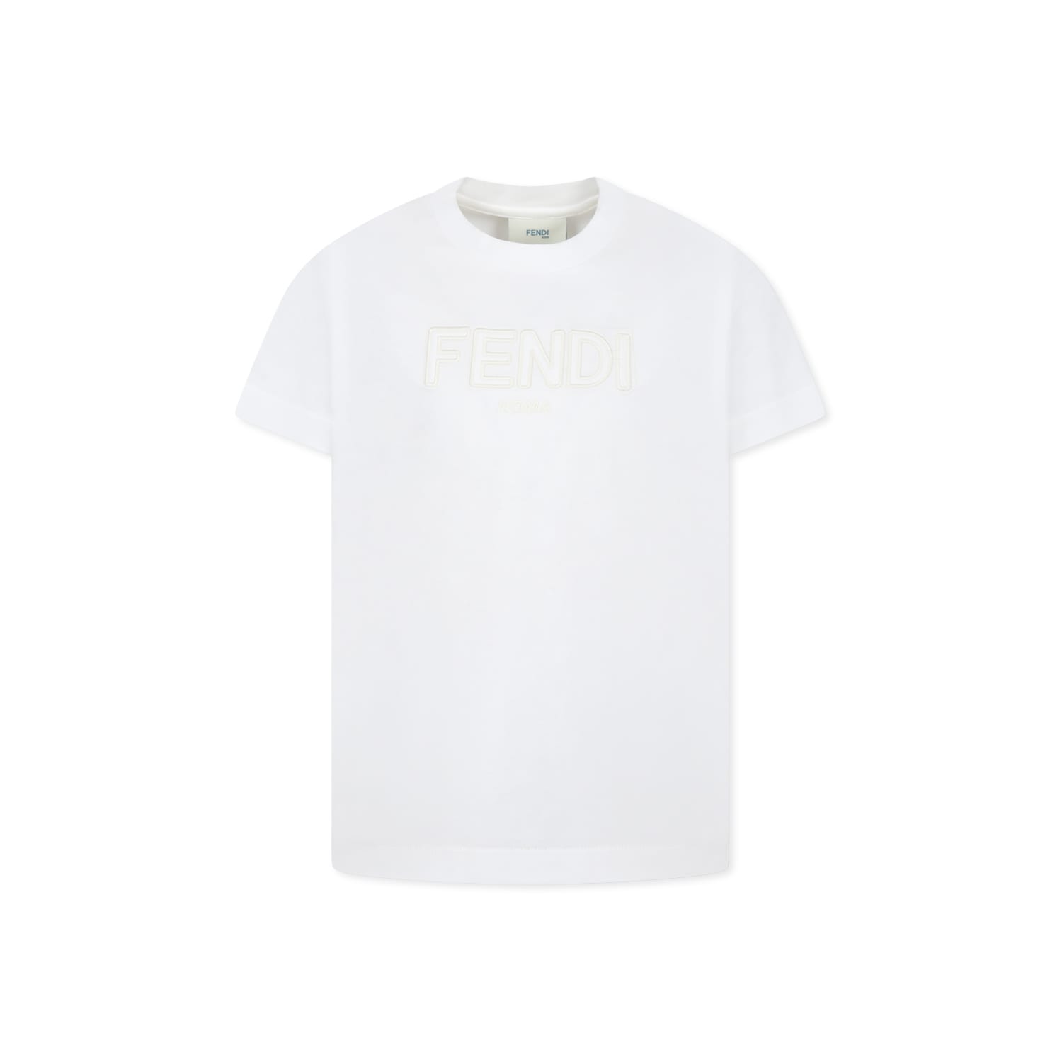 Fendi White T-shirt For Kids With Logo | italist