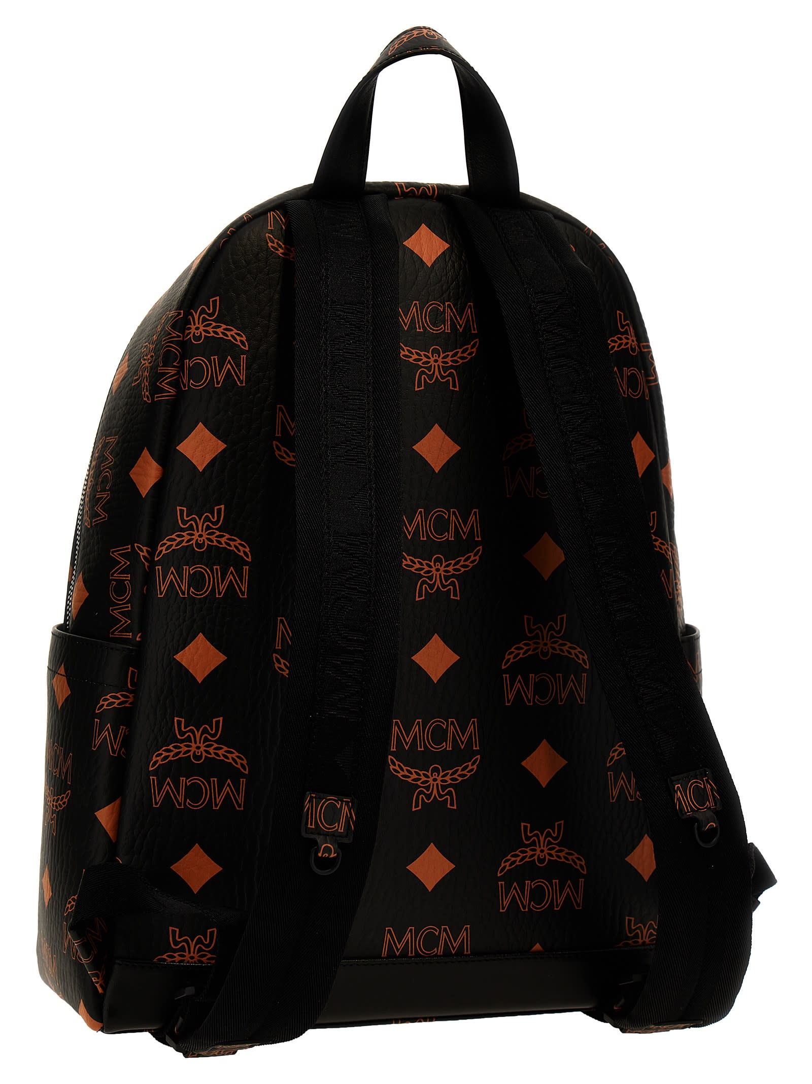 Mcm Stark Bandana Visetos Medium Backpack - Black