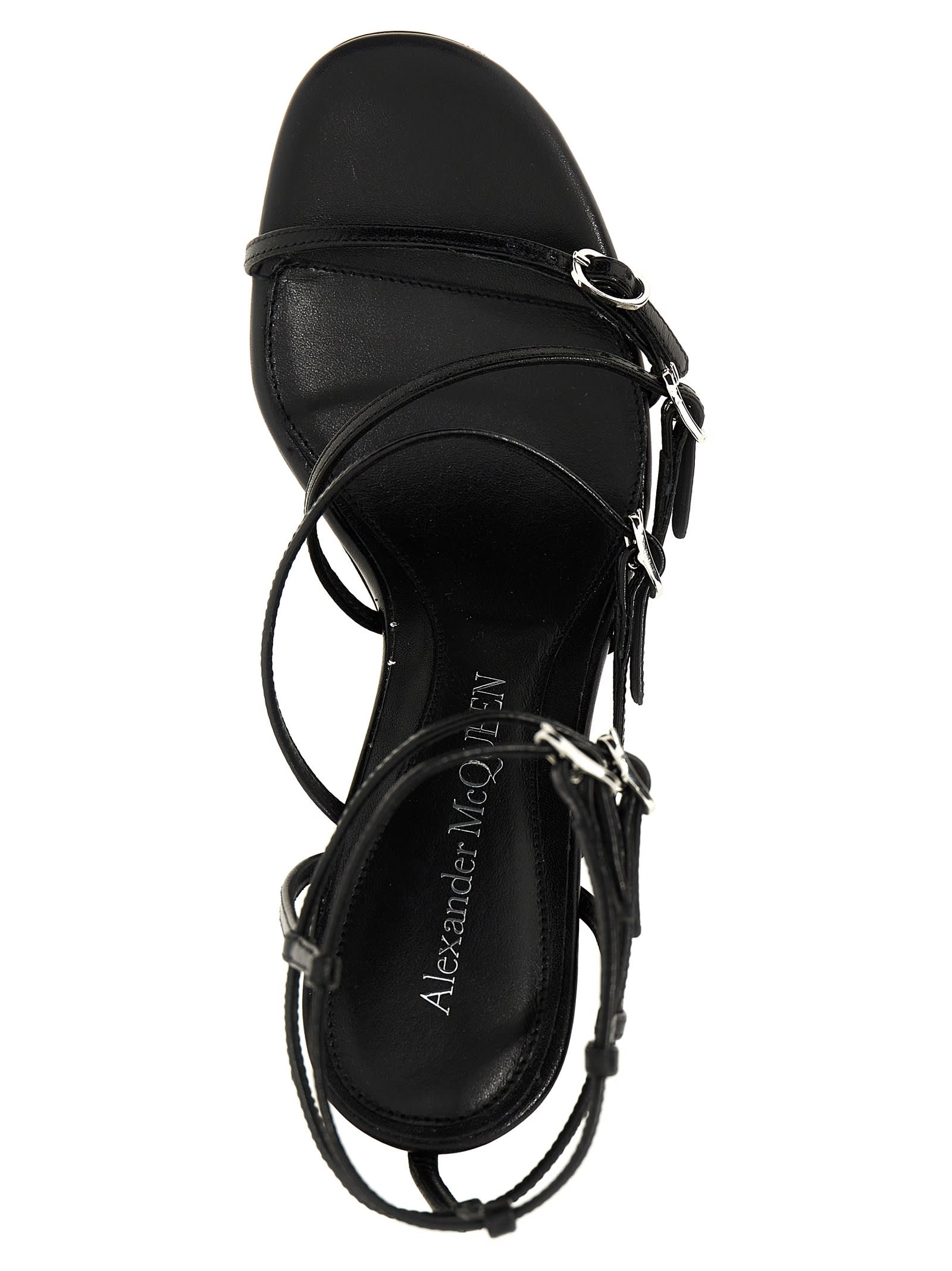サンダル・ミュール alexander mcqueen Straps leather sandals (734984WHSWD 1081) Alexander McQueen Strap Leather Sandals | italist
