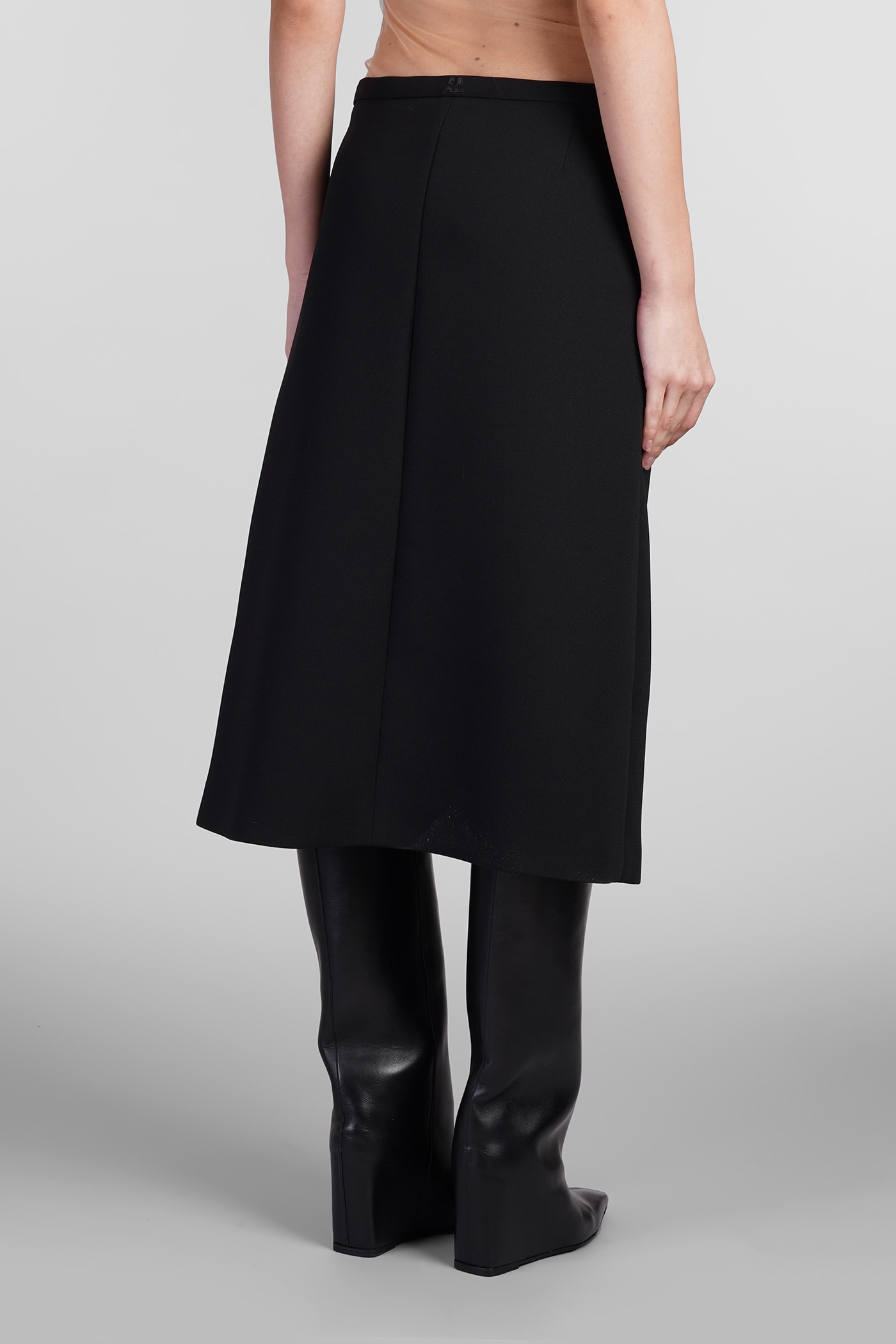 スカート COURREGES BLACK POLYESTER BLEND SKIRT Courrèges Skirt In Black Polyester | italist