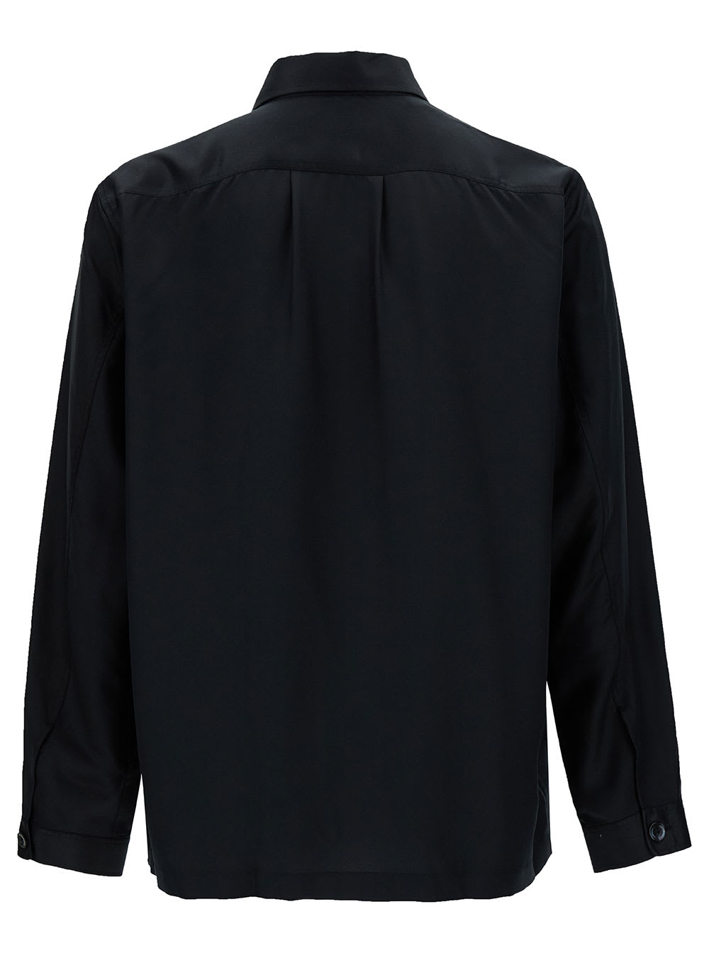 TOM FORD コットン CPO シャツジャケット ブラック 40 Tom Ford Black Shirt With Patch Pockets In Silk Man