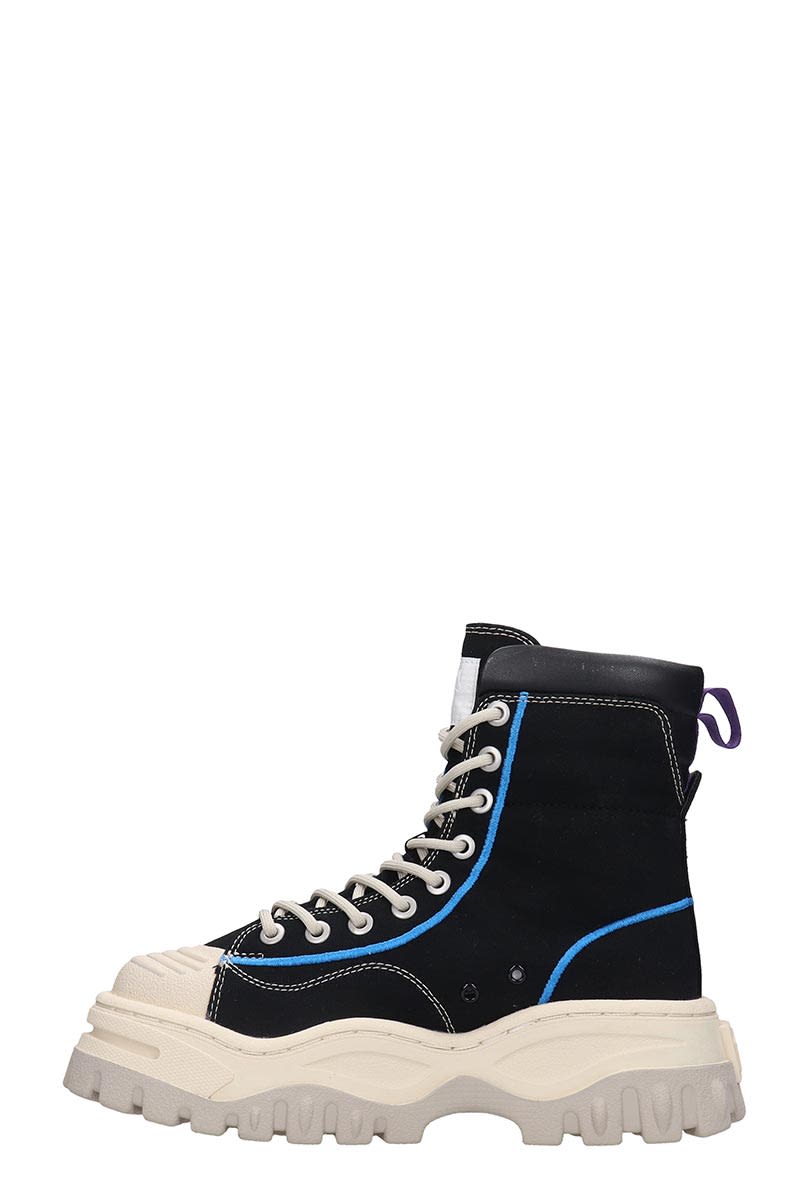 Eytys Akira Combat Boots In Black Canvas | italist