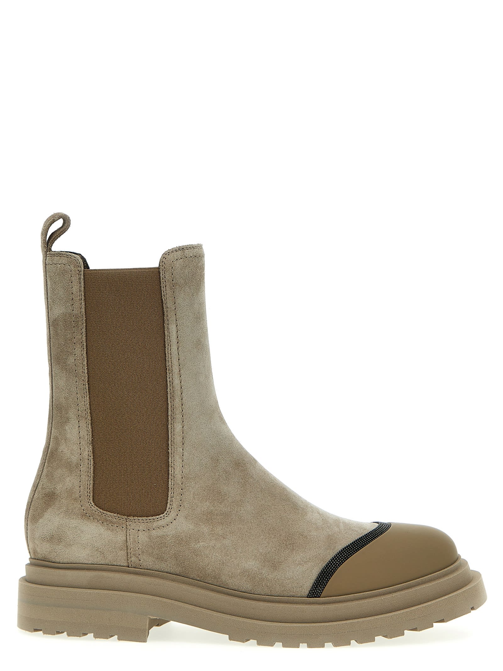 ショートブーツ・ブーティ Brunello Cucinelli Suede Chelsea Boots With Monili P00956602.jpg