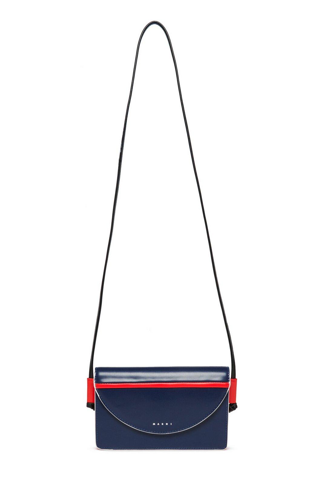 Marni Logo Printed Foldover Top Shoulder Bag | italist