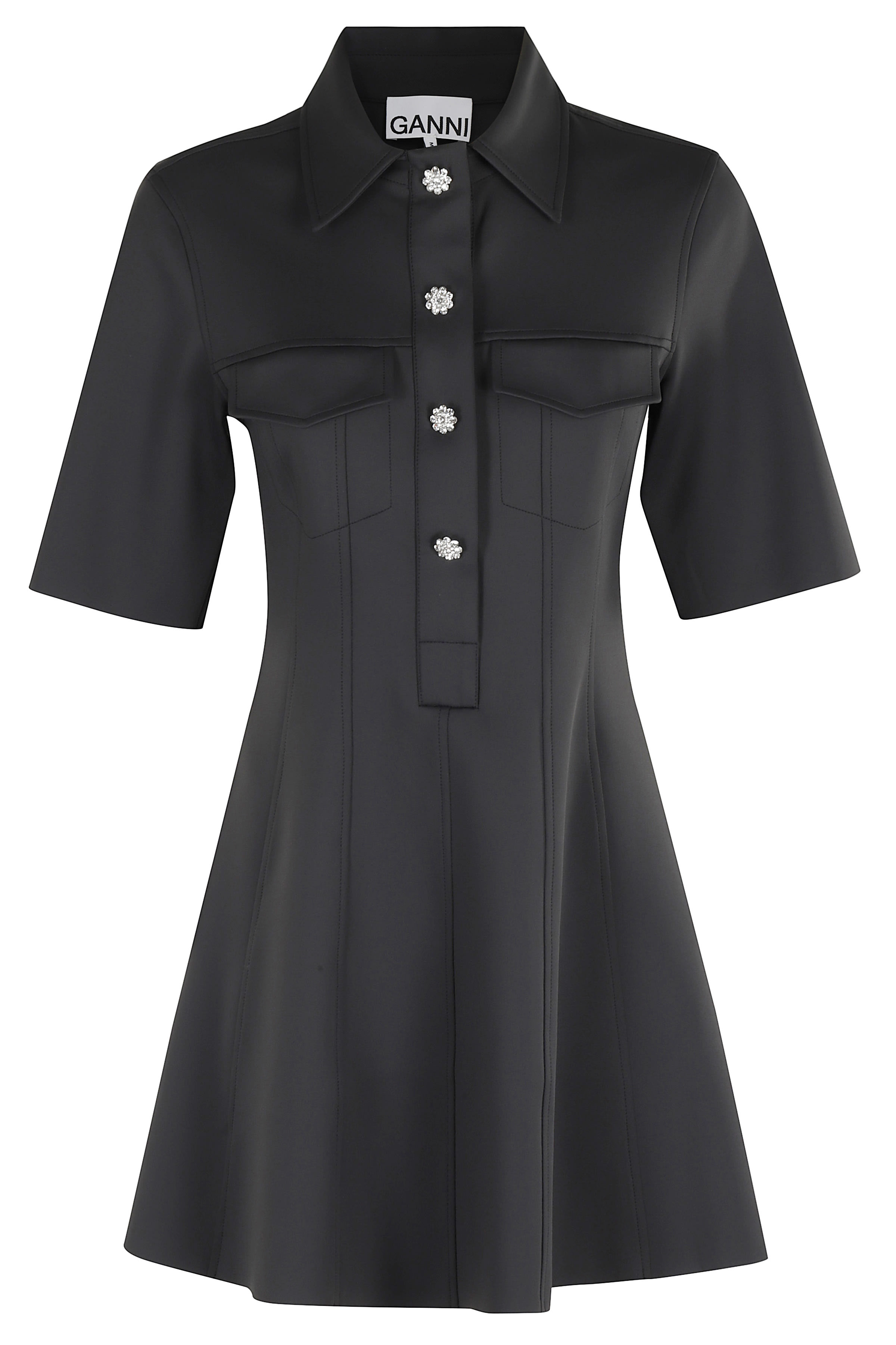 ワンピース GANNI SBUBA NEOPRENE DRESS Ganni Scuba Neoprene Fitted Mini Dress | italist