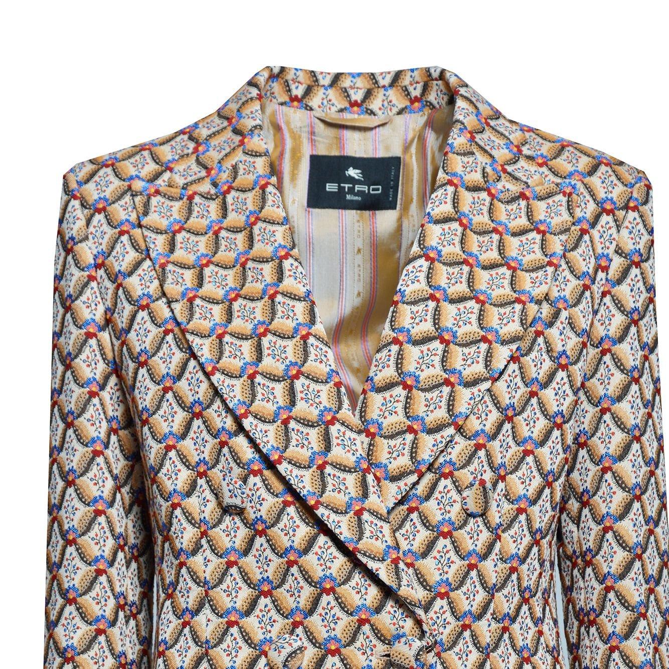 ボトムスその他 Etro Multicolored Jacquard Cotton Double-Breasted Jacket Etro Multicolored Jacquard Cotton Double-Breasted Jacket