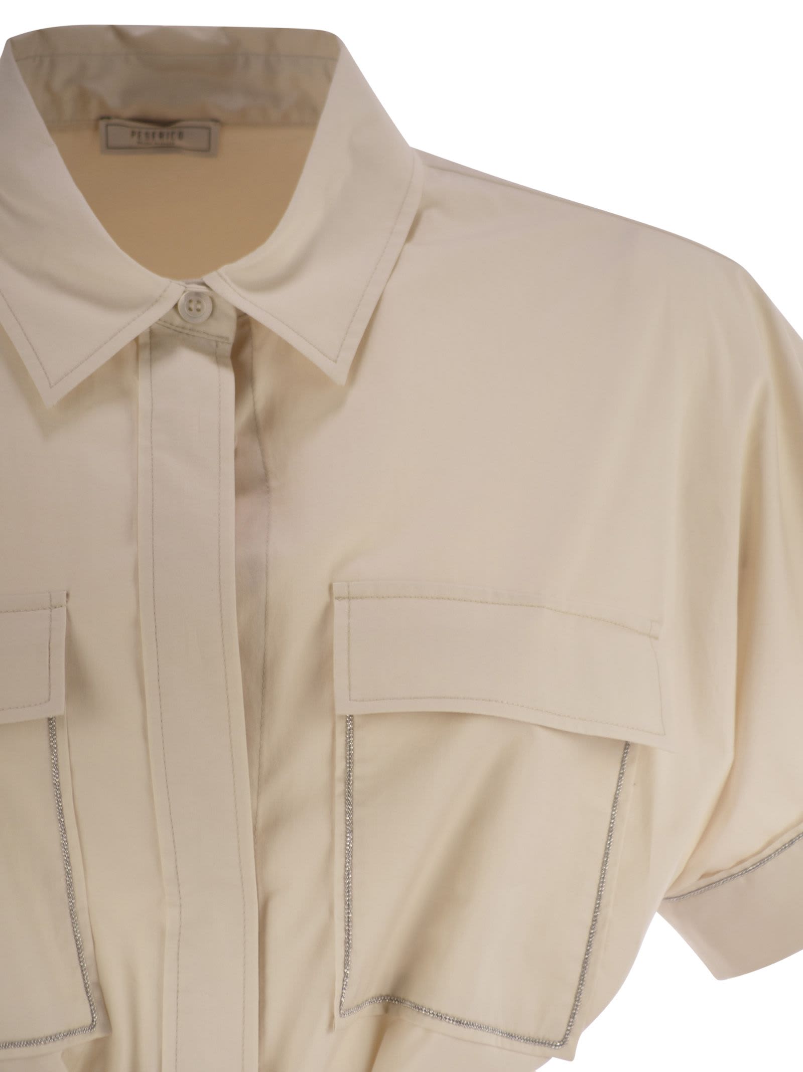 パーティードレス PESERICO Light stretch cotton satin chemisier dress Peserico Light Stretch Cotton Satin Chemisier Dress