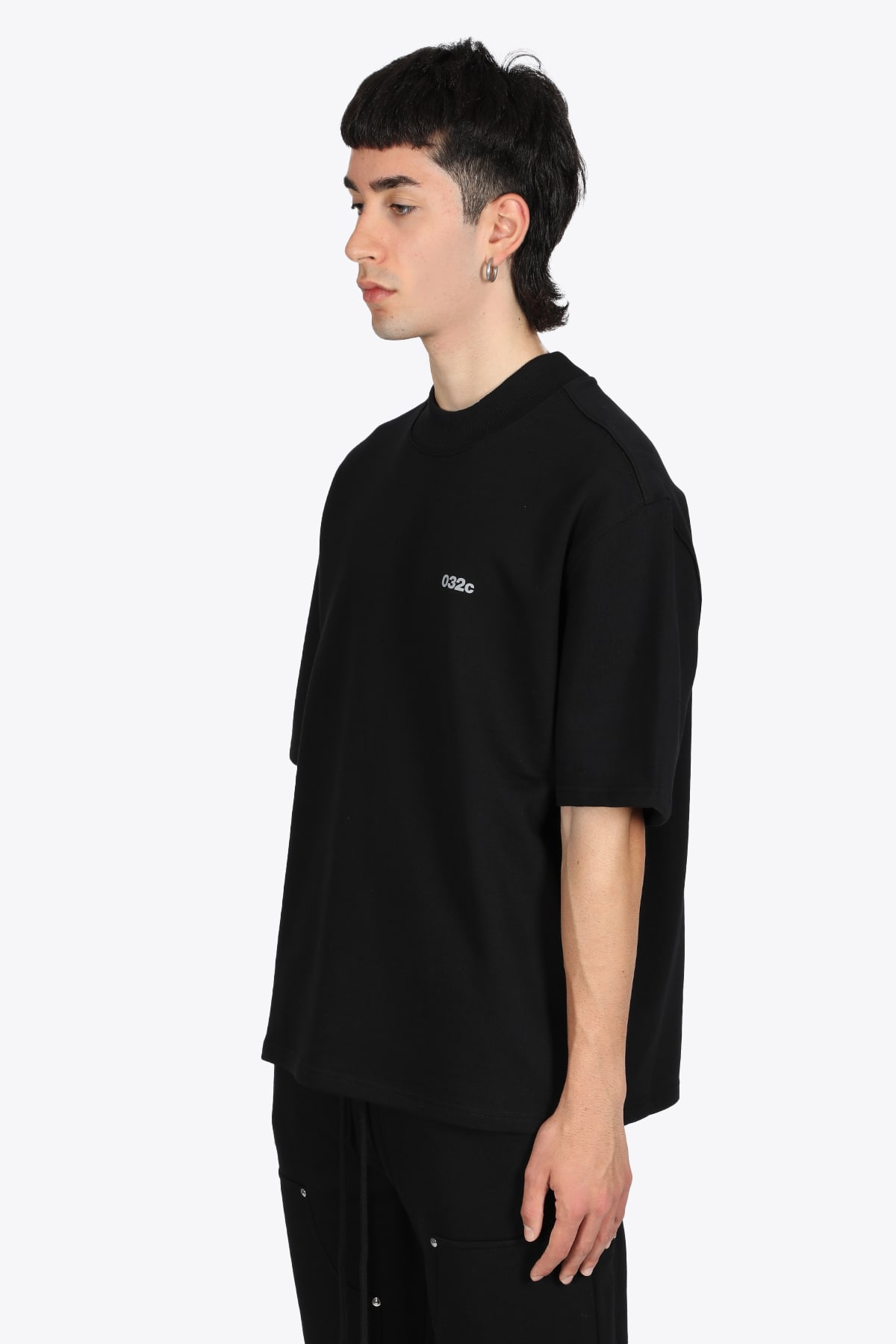 032c Heavy Black Cotton T-shirt | italist