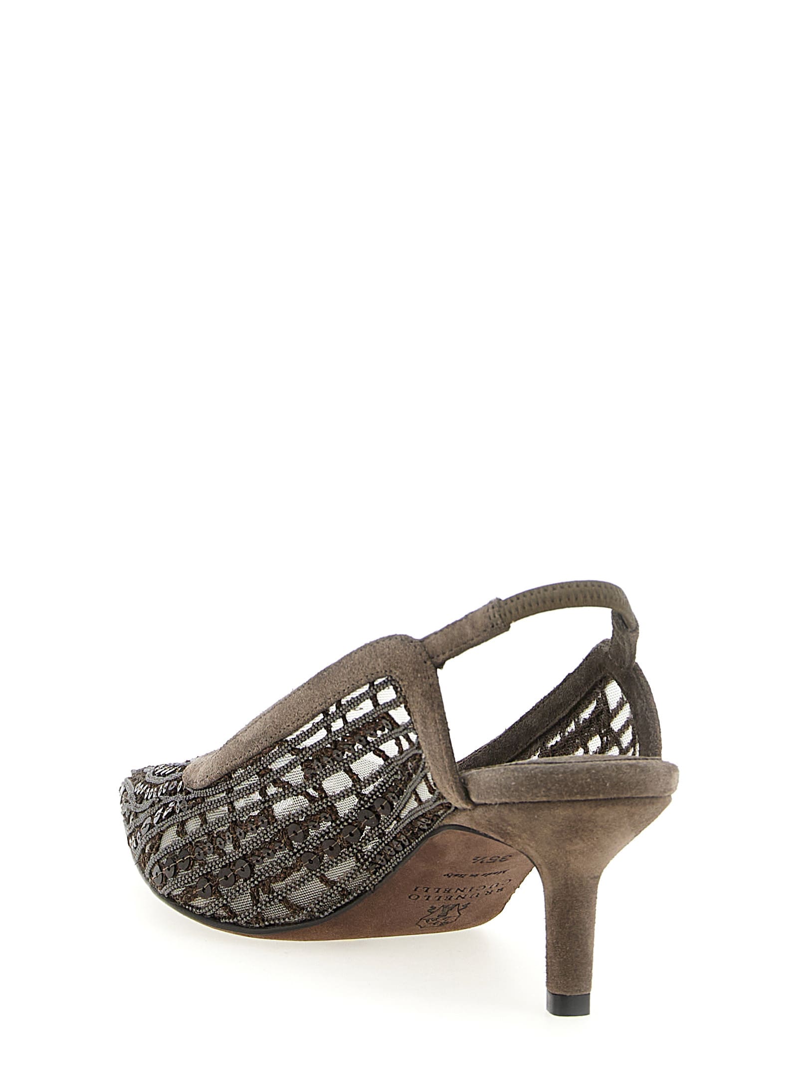 パンプス 'City Glistening Abstract Embroidery' slingback Brunello Cucinelli 'city Glistening Abstract Embroidery