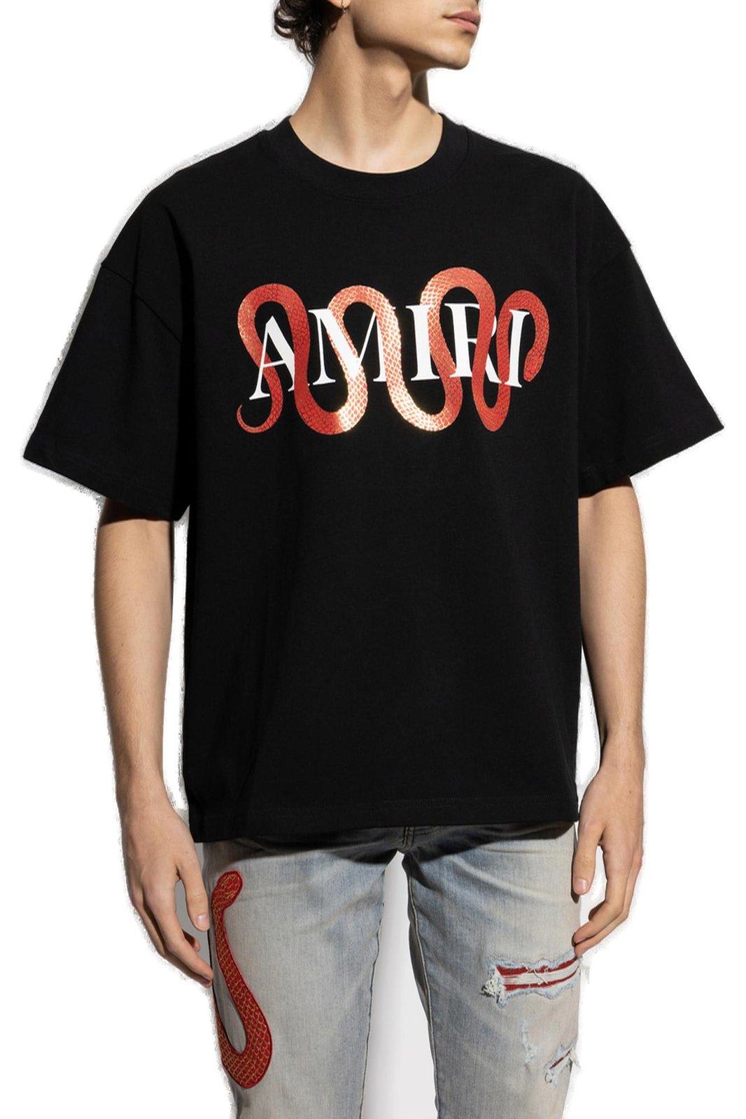 [ AMIRI ] Snake Tシャツ Amiri Snake crew neck t-shirt front print | The Fashion Square