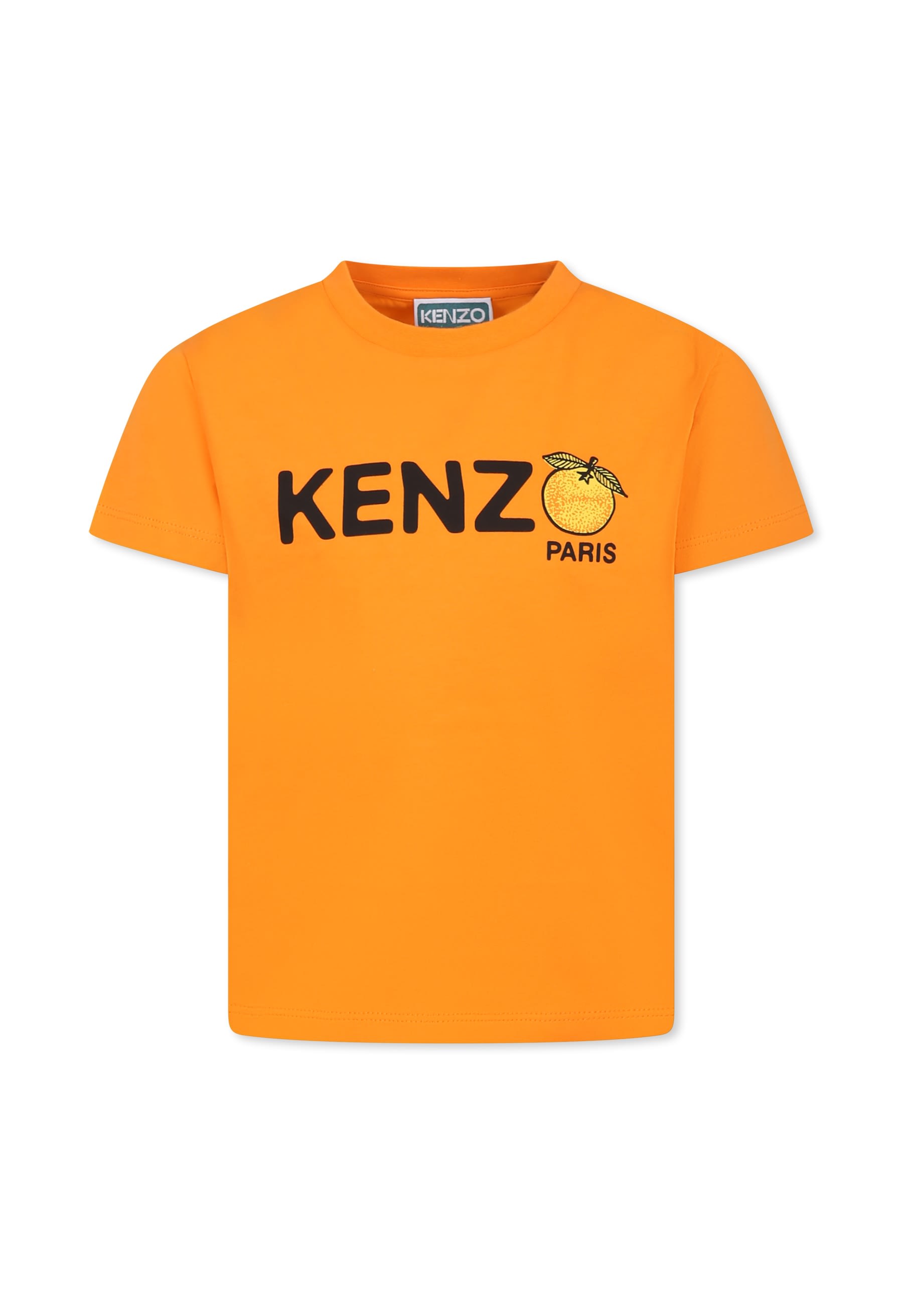 KENZO - K Kenzo Kids Orange T-shirt For Boy With Logo | italist