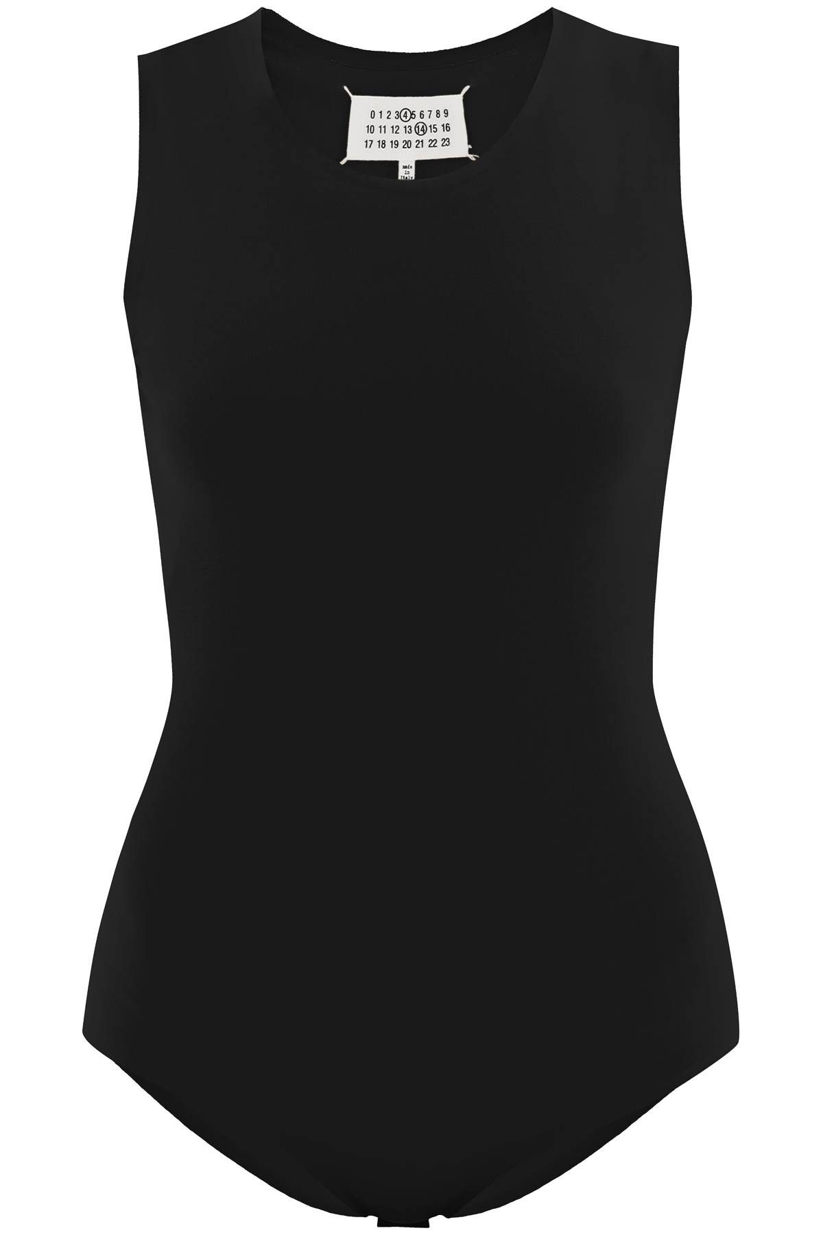 Tシャツ・カットソー MAISON MARGIELA Black Stretch Nylon Bodysuit Maison Margiela Super stretch black body suit