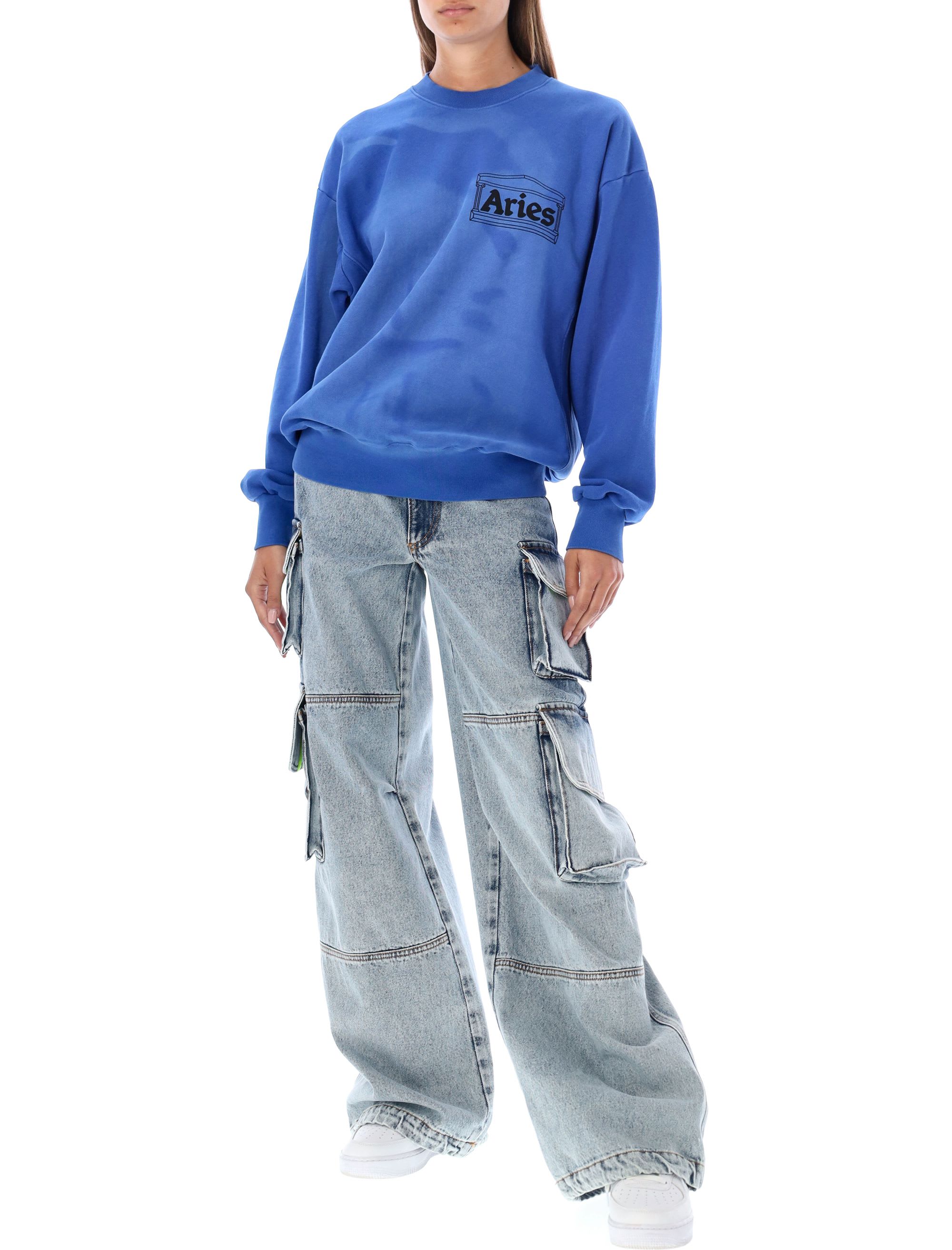 Aries Sunbleached Cross Grain Temple Sweatshirt | italist