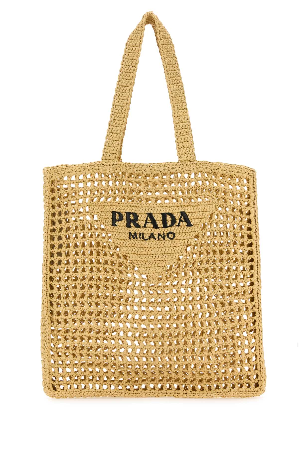 トートバッグ PRADA FW25 Raffia shopping bag (1BG392VOOL2C2T F0018) Natural Crochet tote bag | PRADA