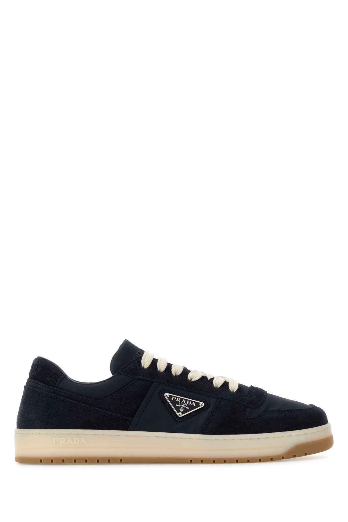 【関税&送料込】Prada Navy Blue Canvas And Suede Downtown Sn Prada Navy Blue Canvas And Suede Downtown Sneakers | italist