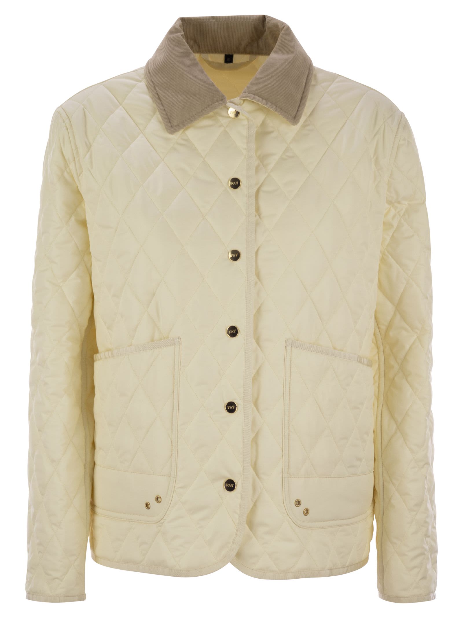 ジャケット Fay Diamond quilted nylon shirt jacket Fay Diamond Quilted Nylon Shirt Jacket | italist