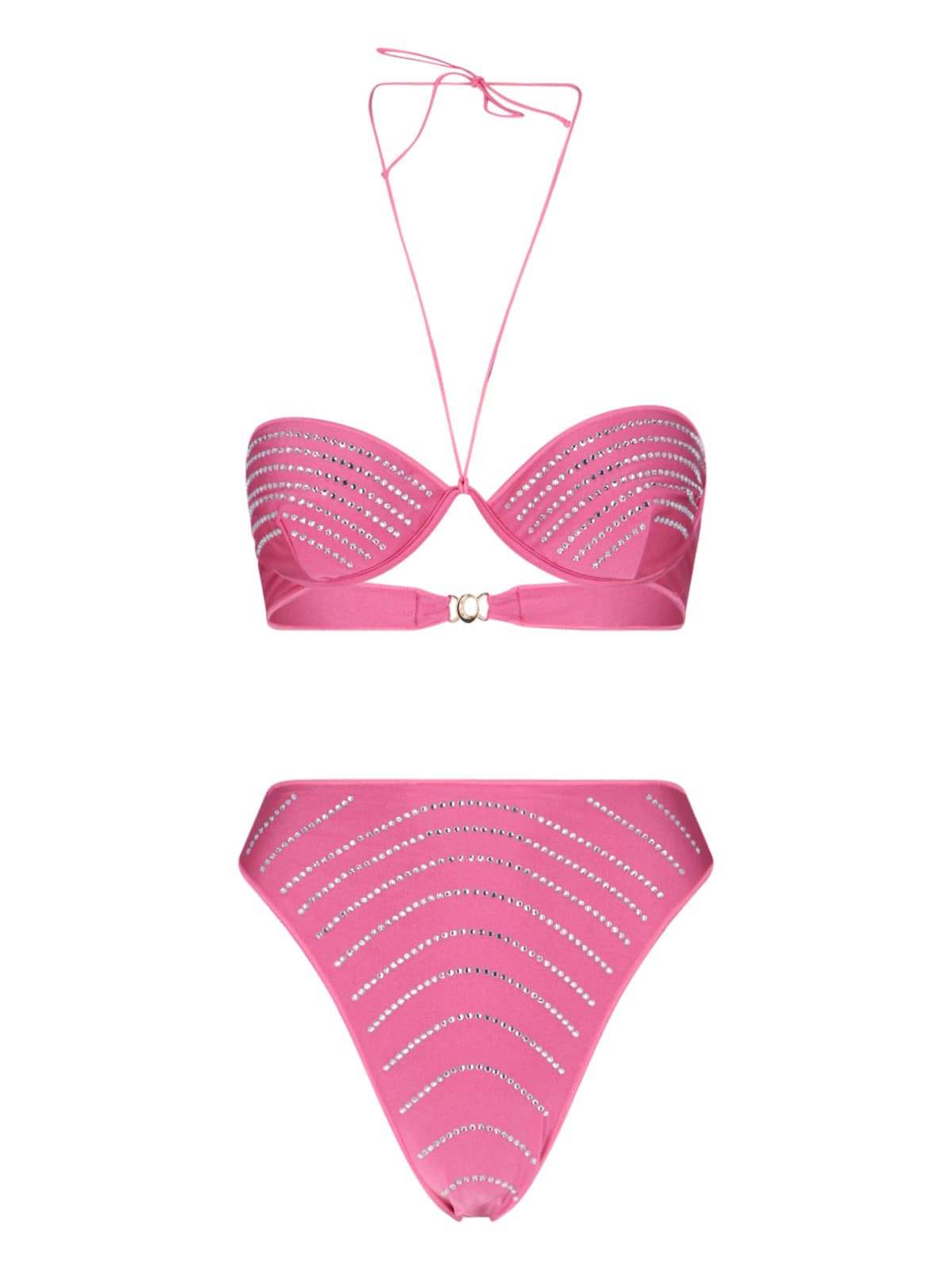 【OSEREE】gem crystal-embellished ホールターネック ビキニ Oséree Gem crystal-embellished Bikini | Green | FARFETCH