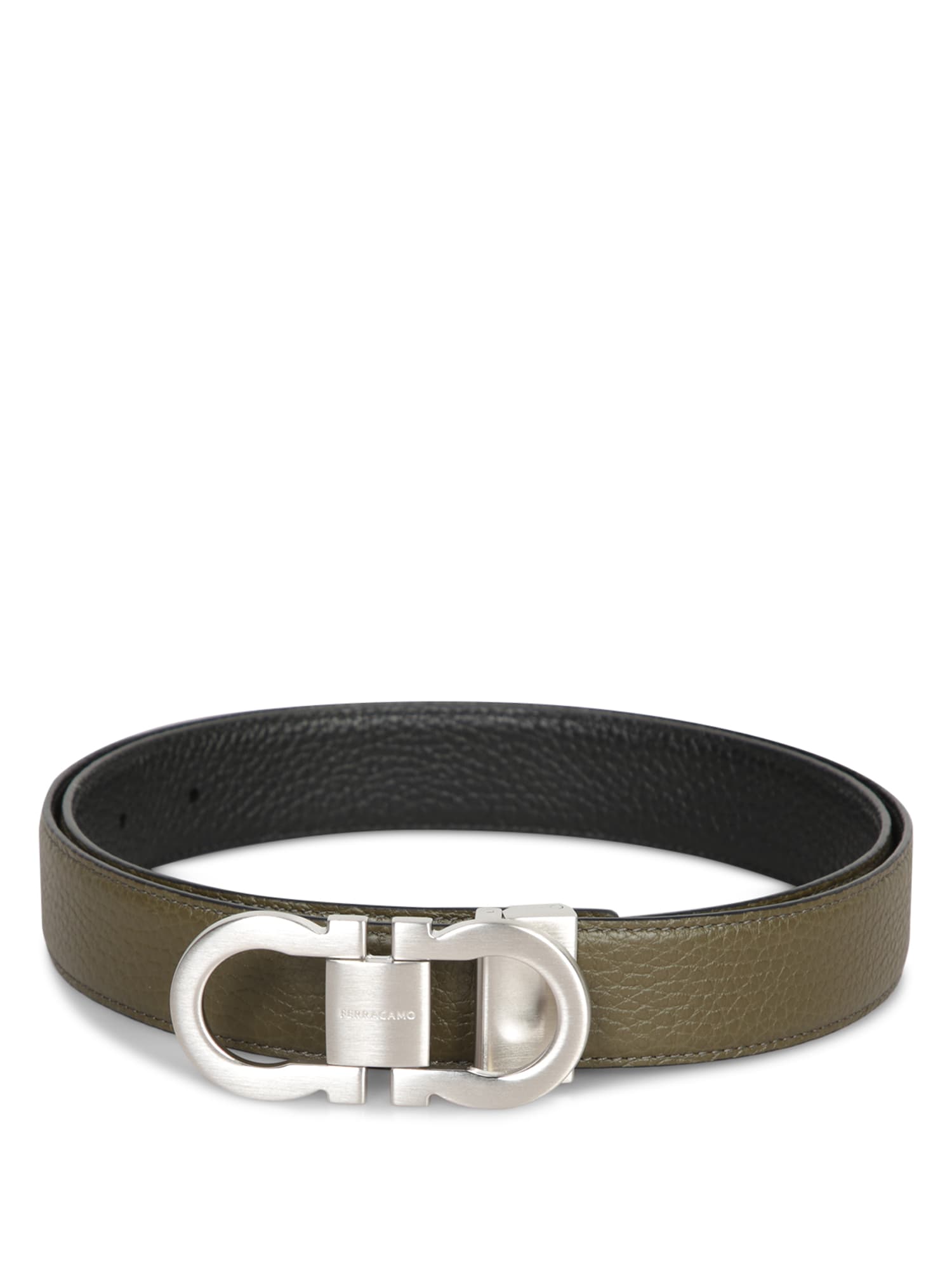 Ferragamo Double Adjust Olive Green Belt | italist
