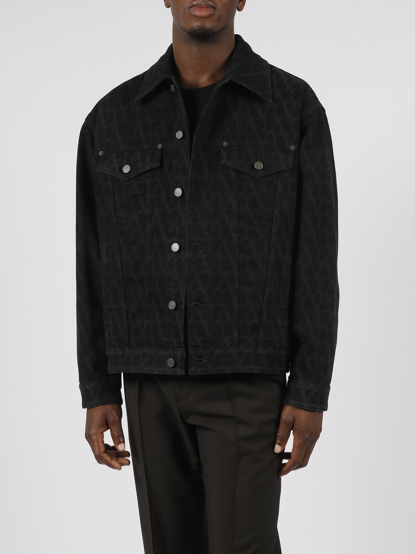 Valentino Garavani Toile Iconographe Denim Jacket - Black - 52