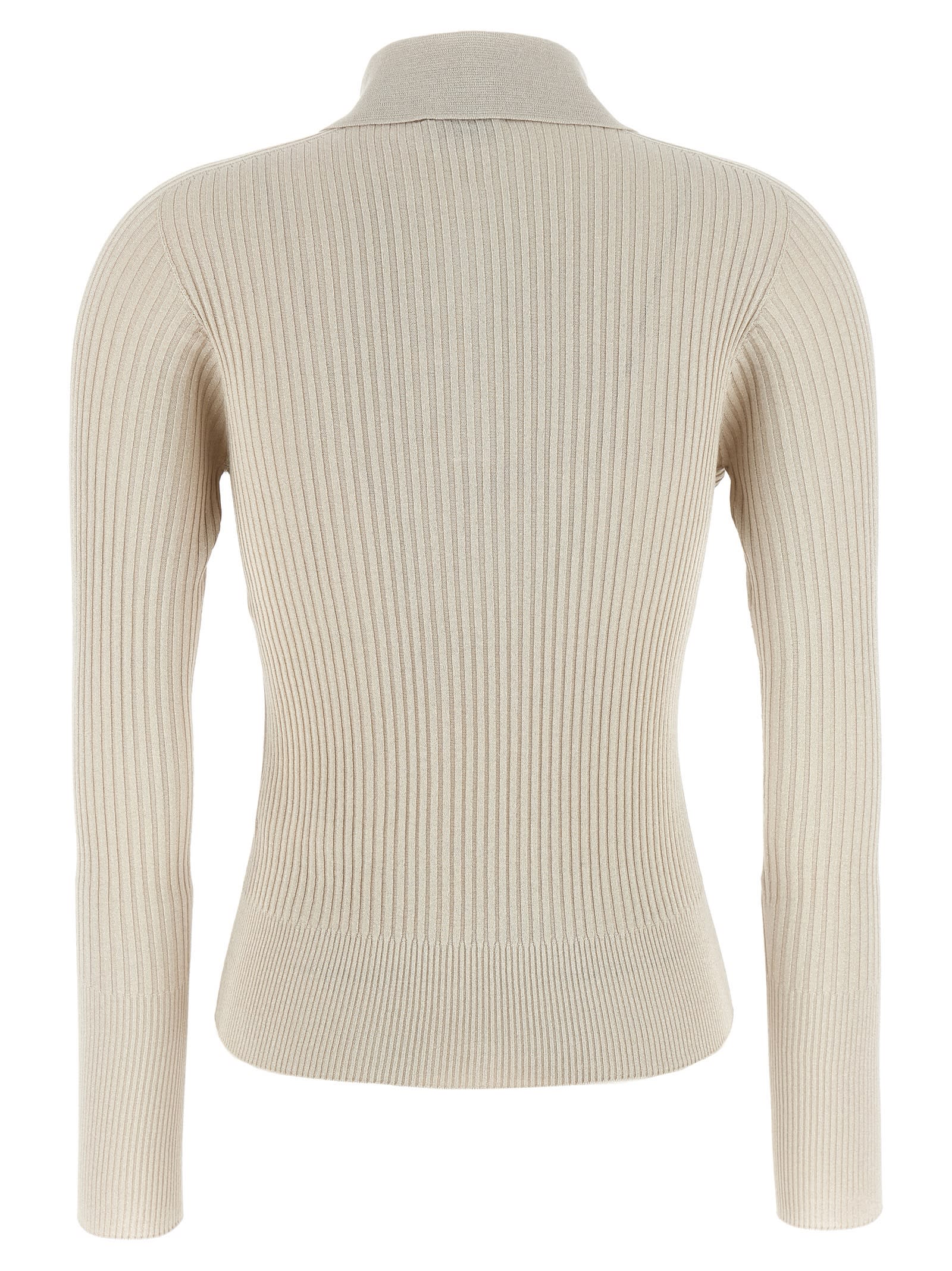Tシャツ・カットソー Peserico Lurex Ribbed Polo Shirt Peserico Lurex Ribbed Polo Shirt | italist