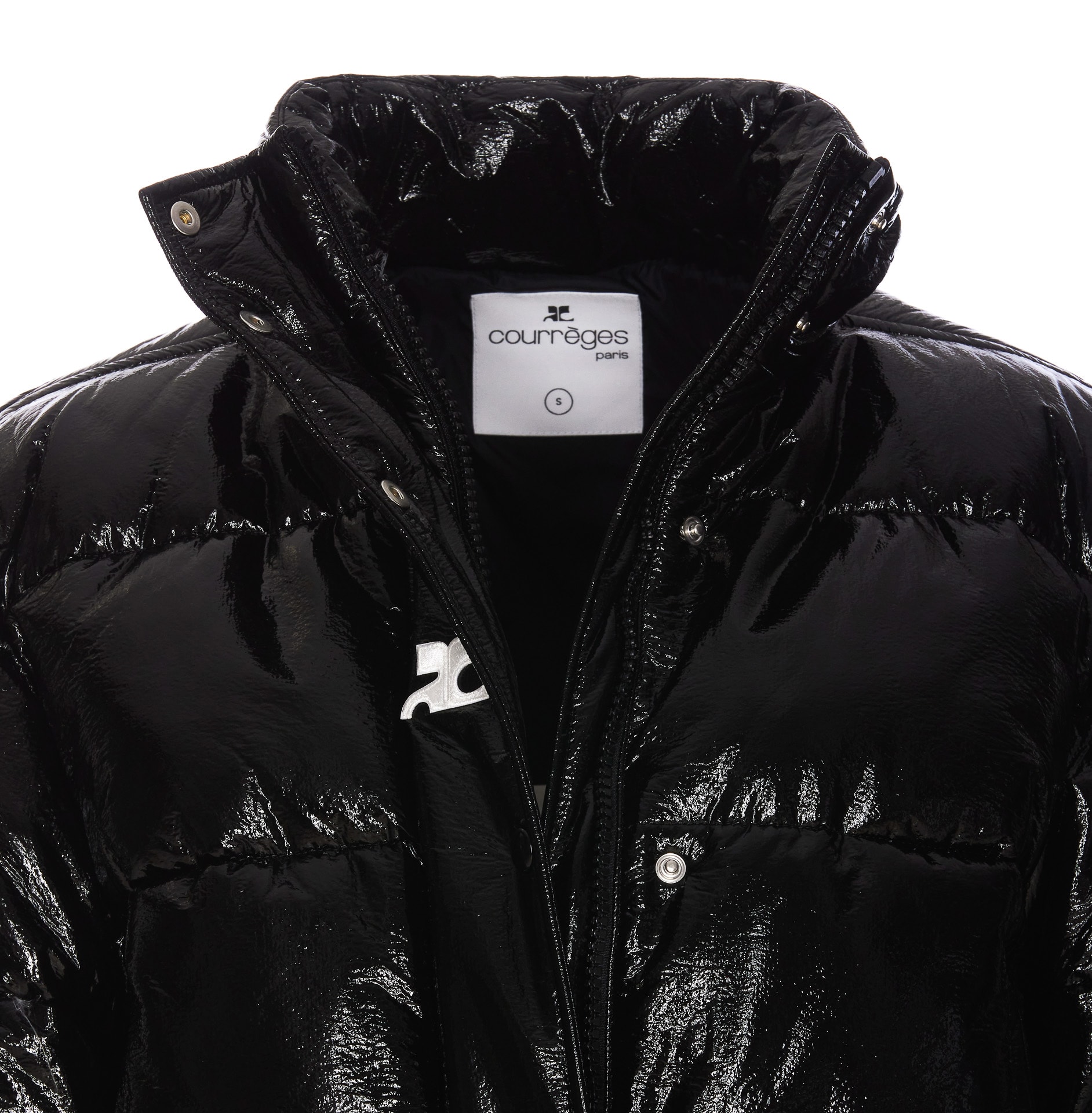 ジャケット COURREGES LOGO CROPPED VINYL PUFFER JACKET CROPPED VINYL PUFFER JACKET - courrèges
