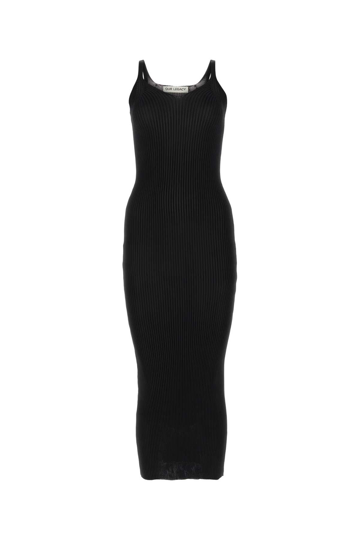 black polyester dress