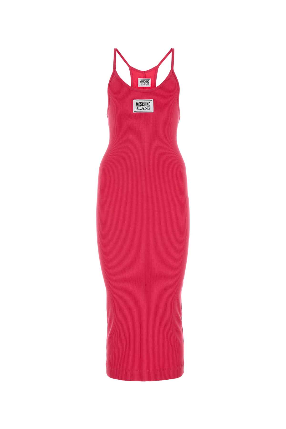 fuchsia stretch viscose fitted dress