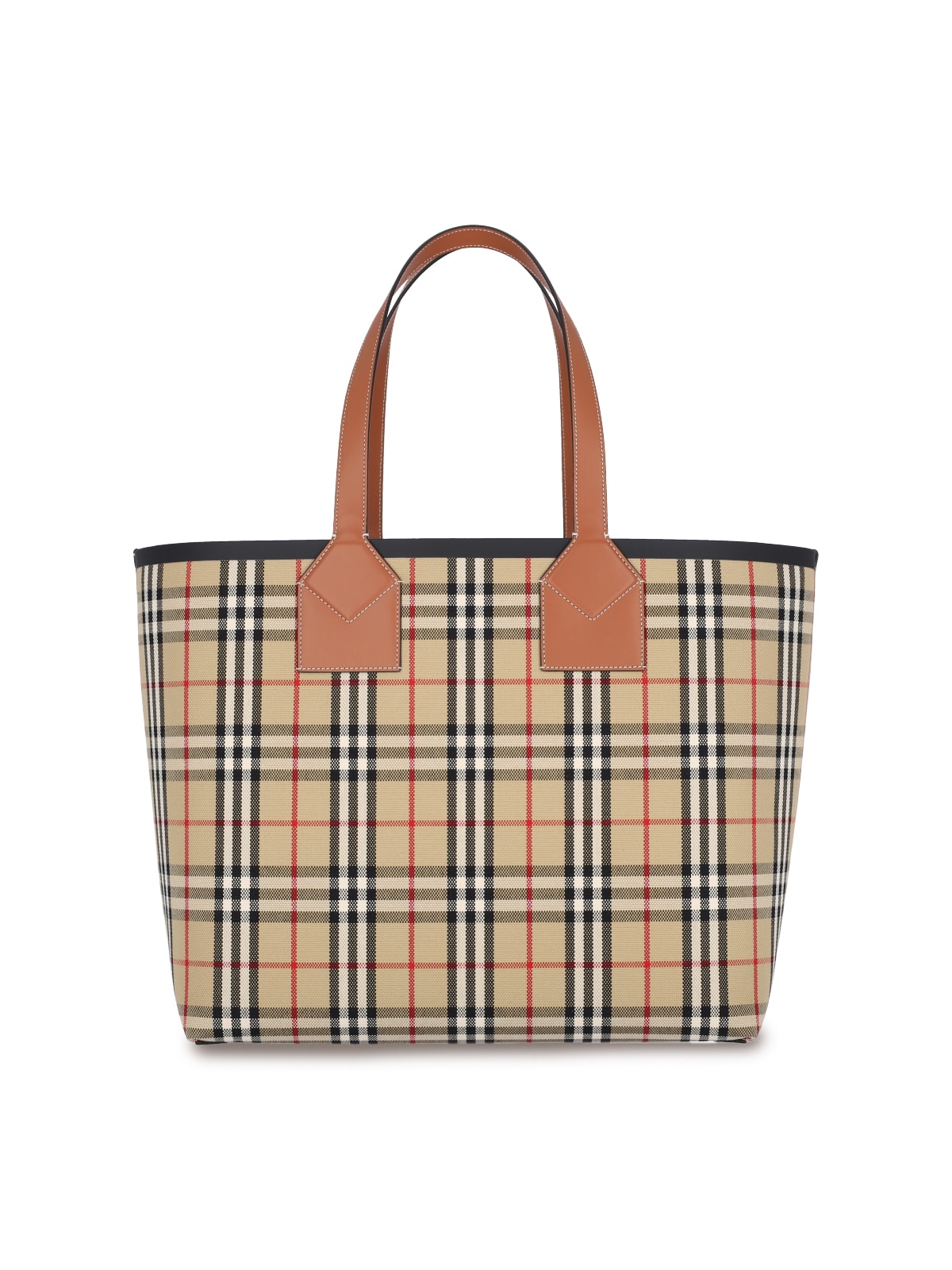 トートバッグ BURBERRY EMBROIDERED CANVAS LARGE HIGHLANDS SHOPPING BAG Burberry Large Highlands Tote Bag | Neutrals | FARFETCH