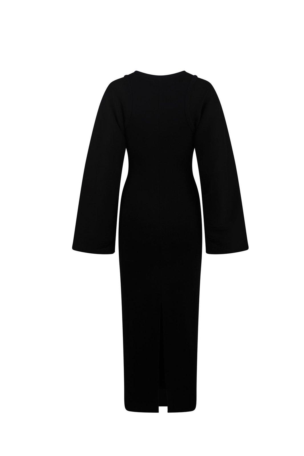【送料&関税込】Nanushka Boone Pleated Ribbed Jersey Midi Dr Nanushka Boone Pleated Ribbed Jersey Midi Dress | italist
